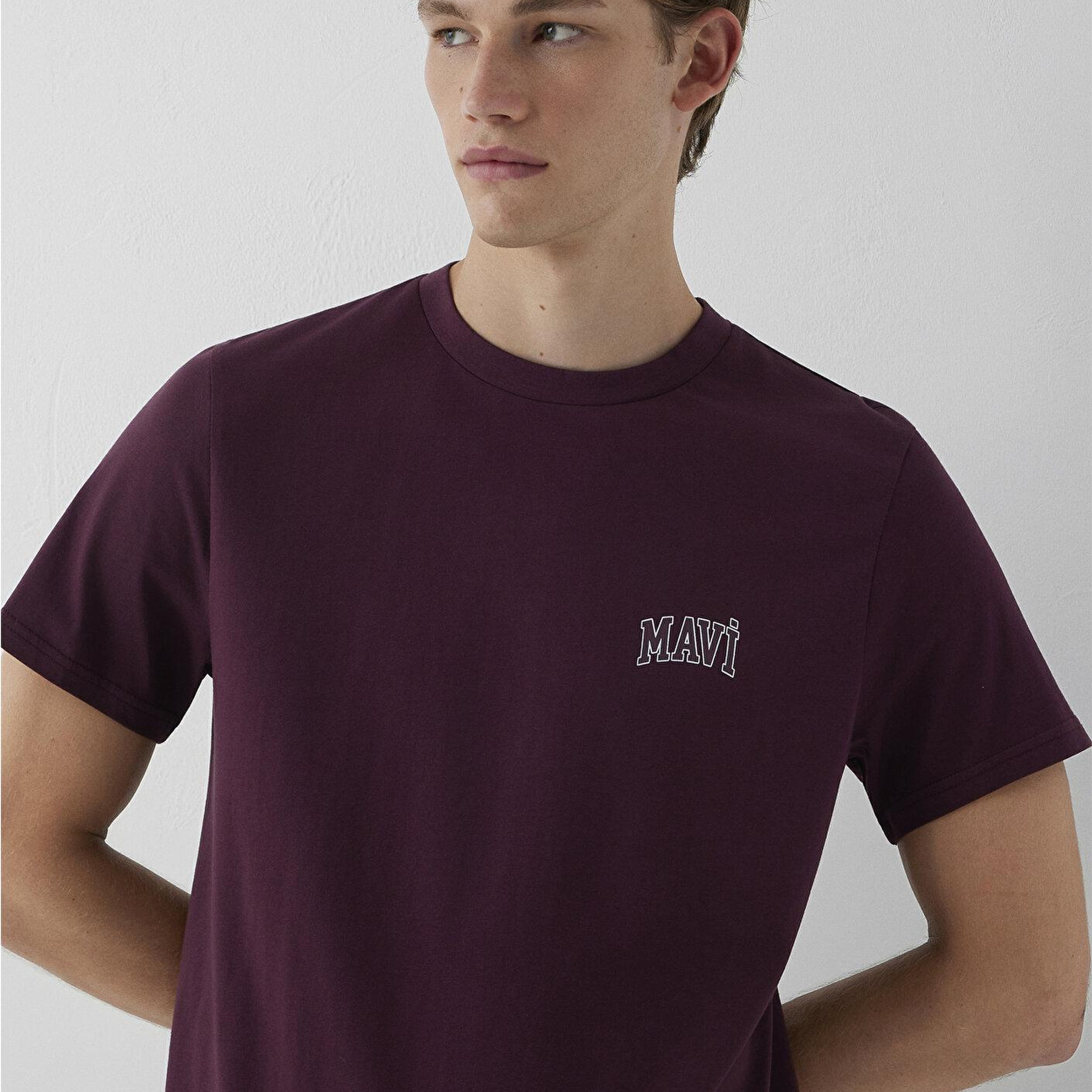 Mavi Mavi Logo Baskılı Bordo Tişört Regular Fit / Normal Kesim 0611714-70434