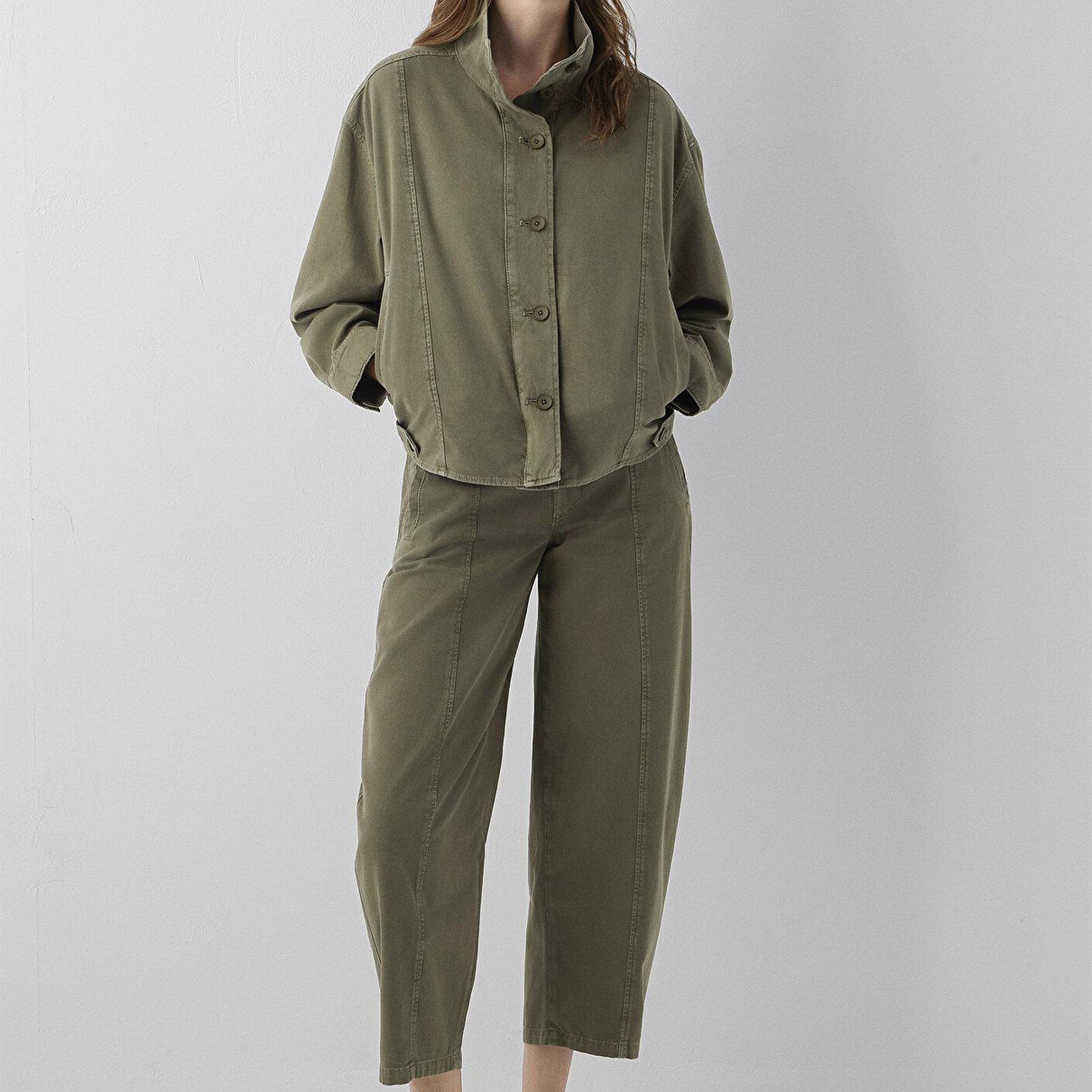 Mavi Yeşil Ceket Oversize / Geniş Kesim 1110922-71545
