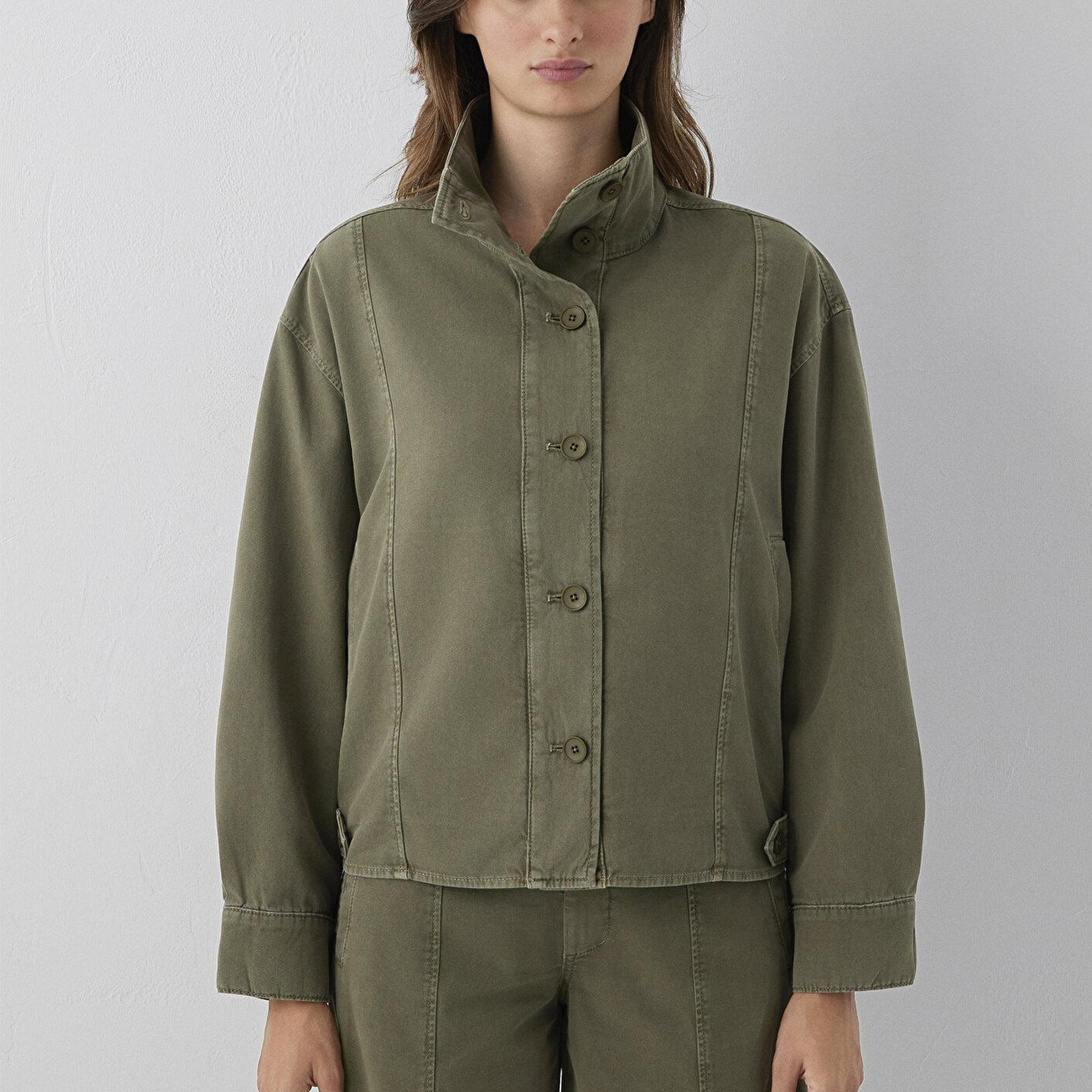 Mavi Yeşil Ceket Oversize / Geniş Kesim 1110922-71545