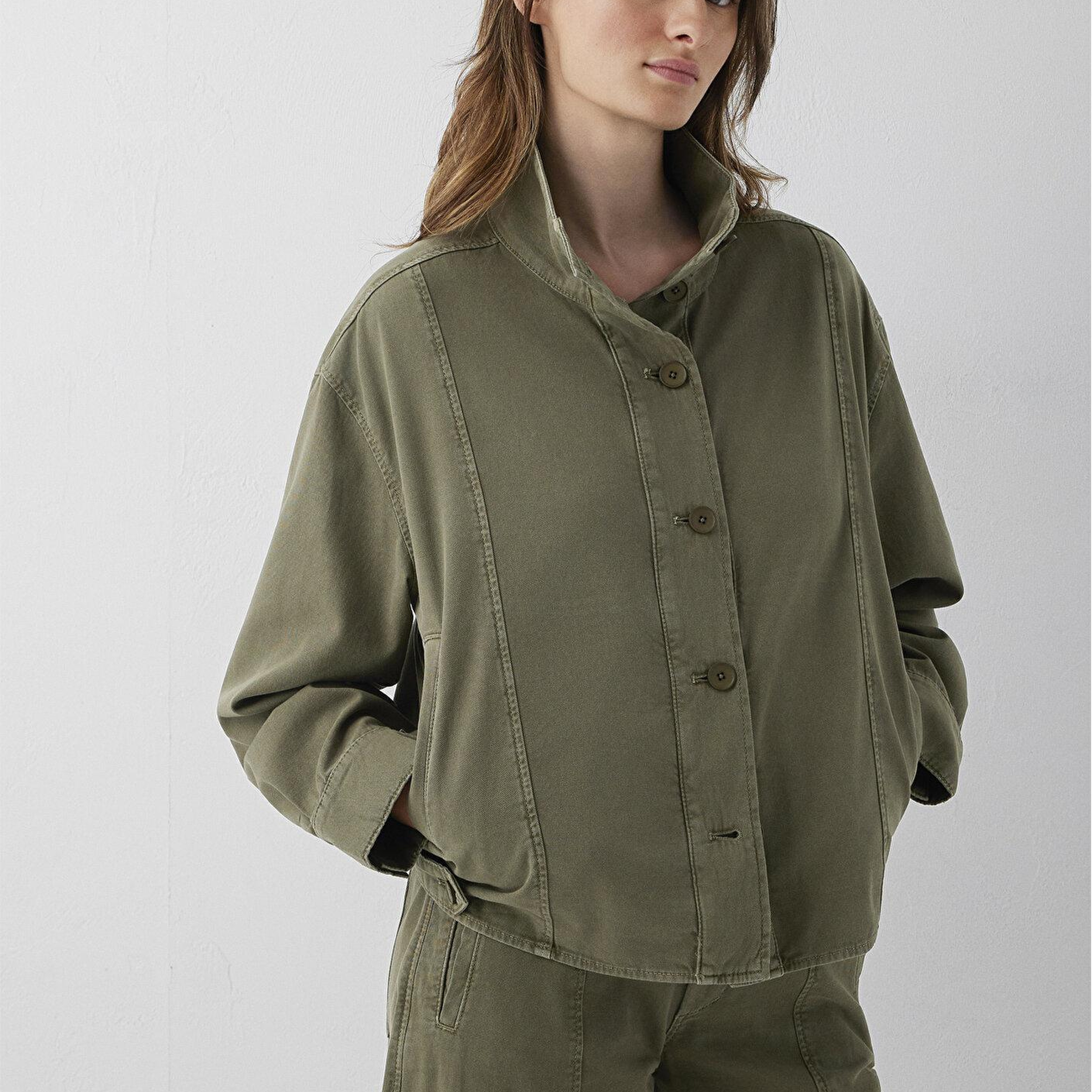 Mavi Yeşil Ceket Oversize / Geniş Kesim 1110922-71545