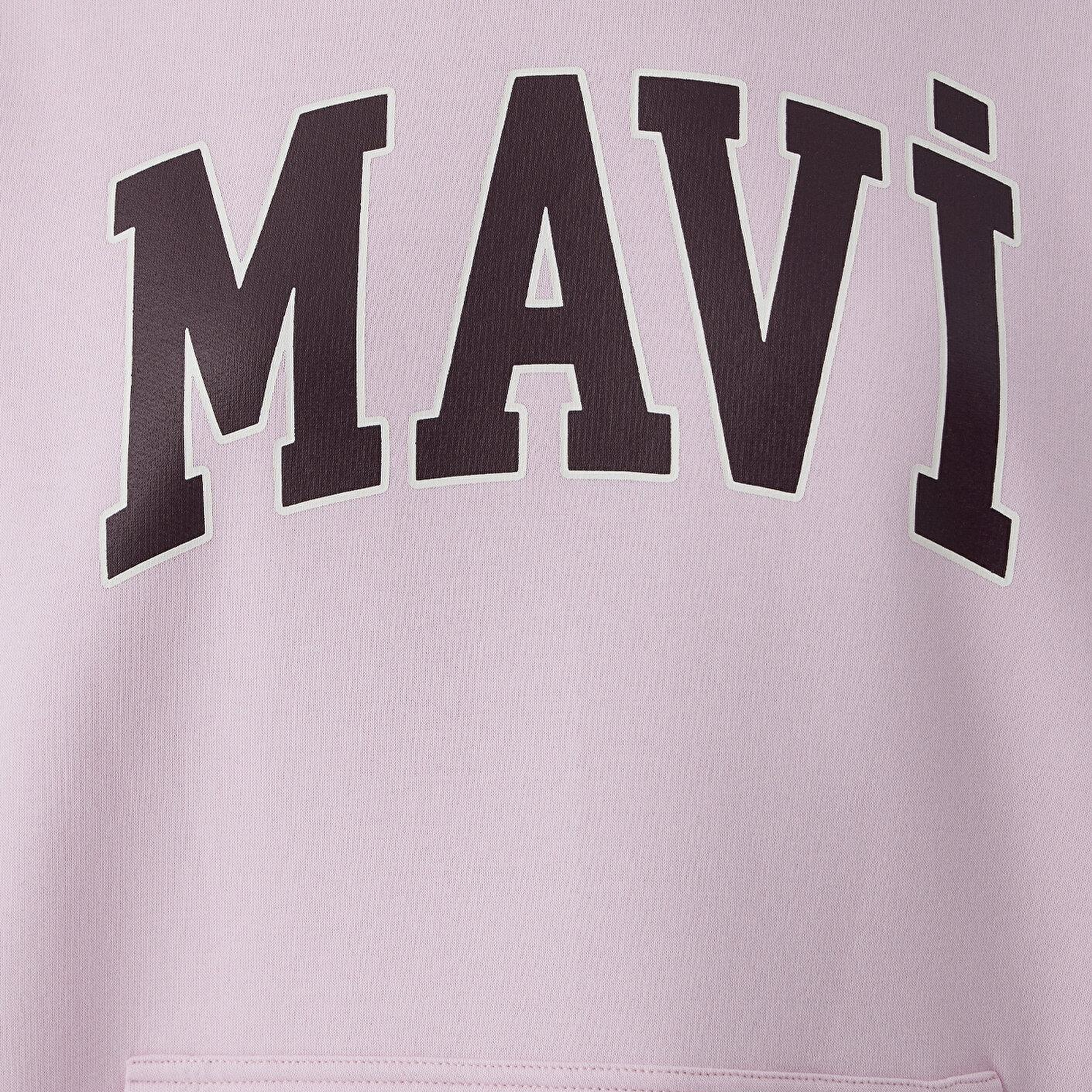 Mavi Mavi Logo Baskılı Kapüşonlu Pembe Sweatshirt 1600361-86959
