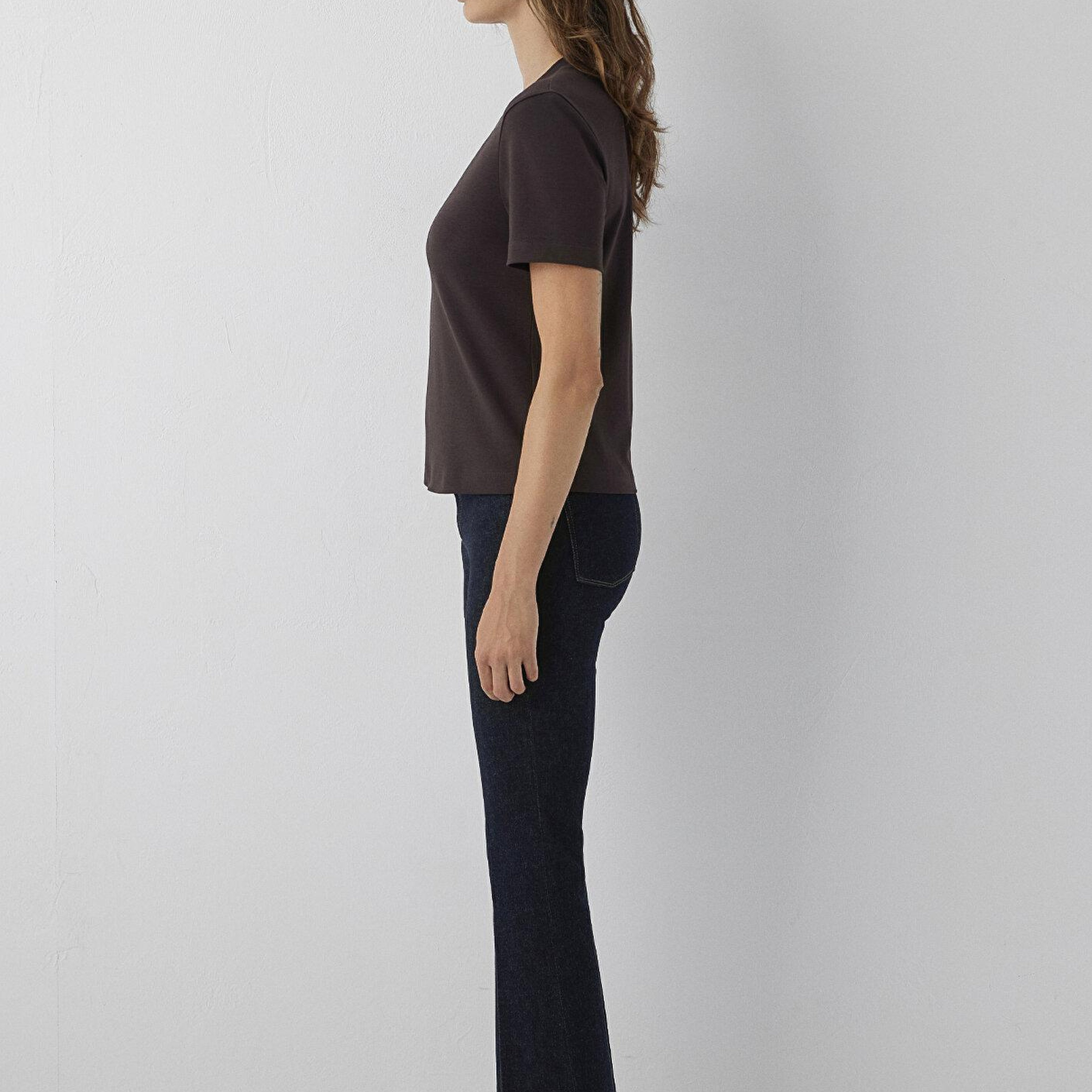 Mavi Kahverengi Basic Tişört Slim Fit / Dar Kesim 1614219-70240