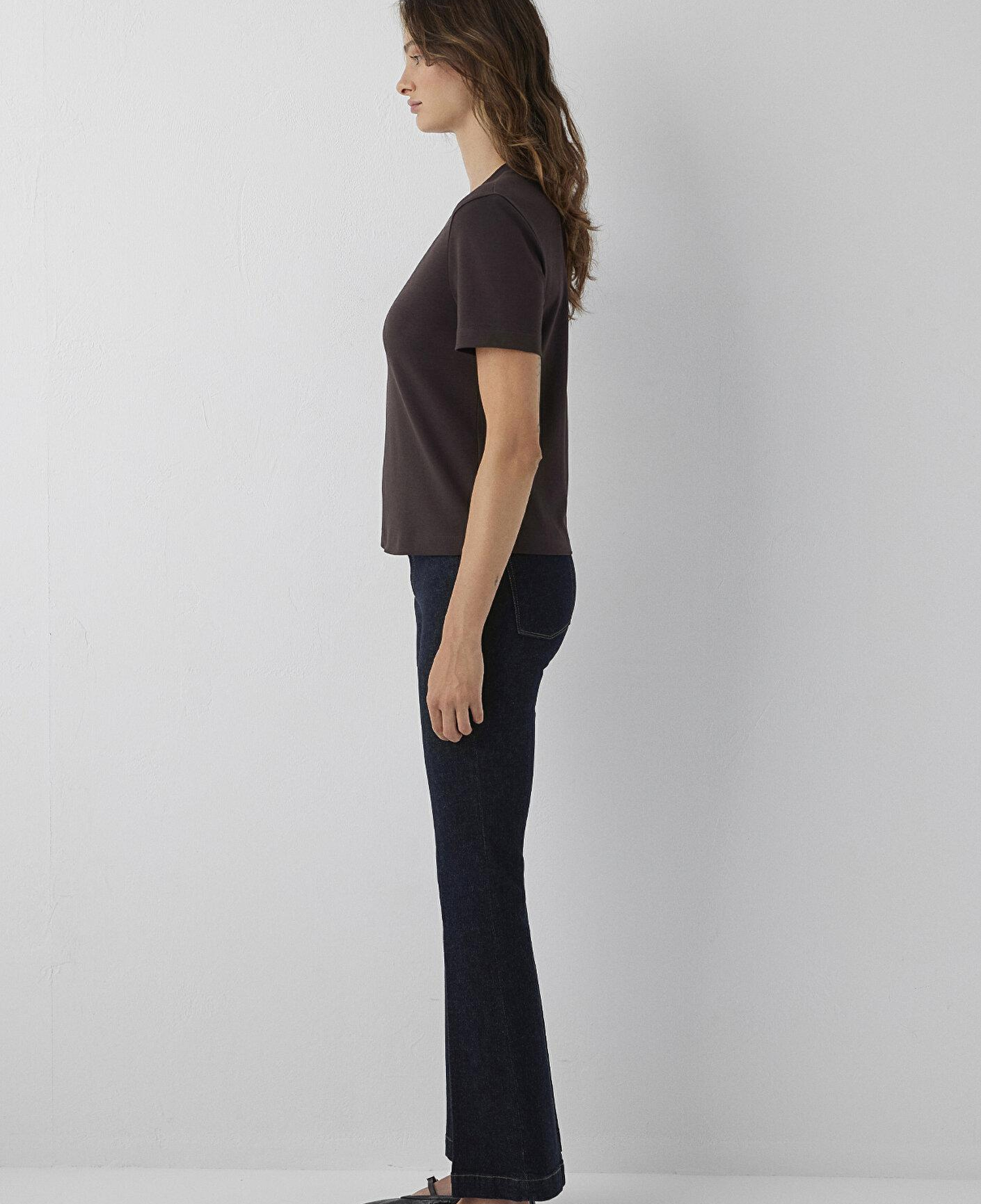 Mavi Kahverengi Basic Tişört Slim Fit / Dar Kesim 1614219-70240
