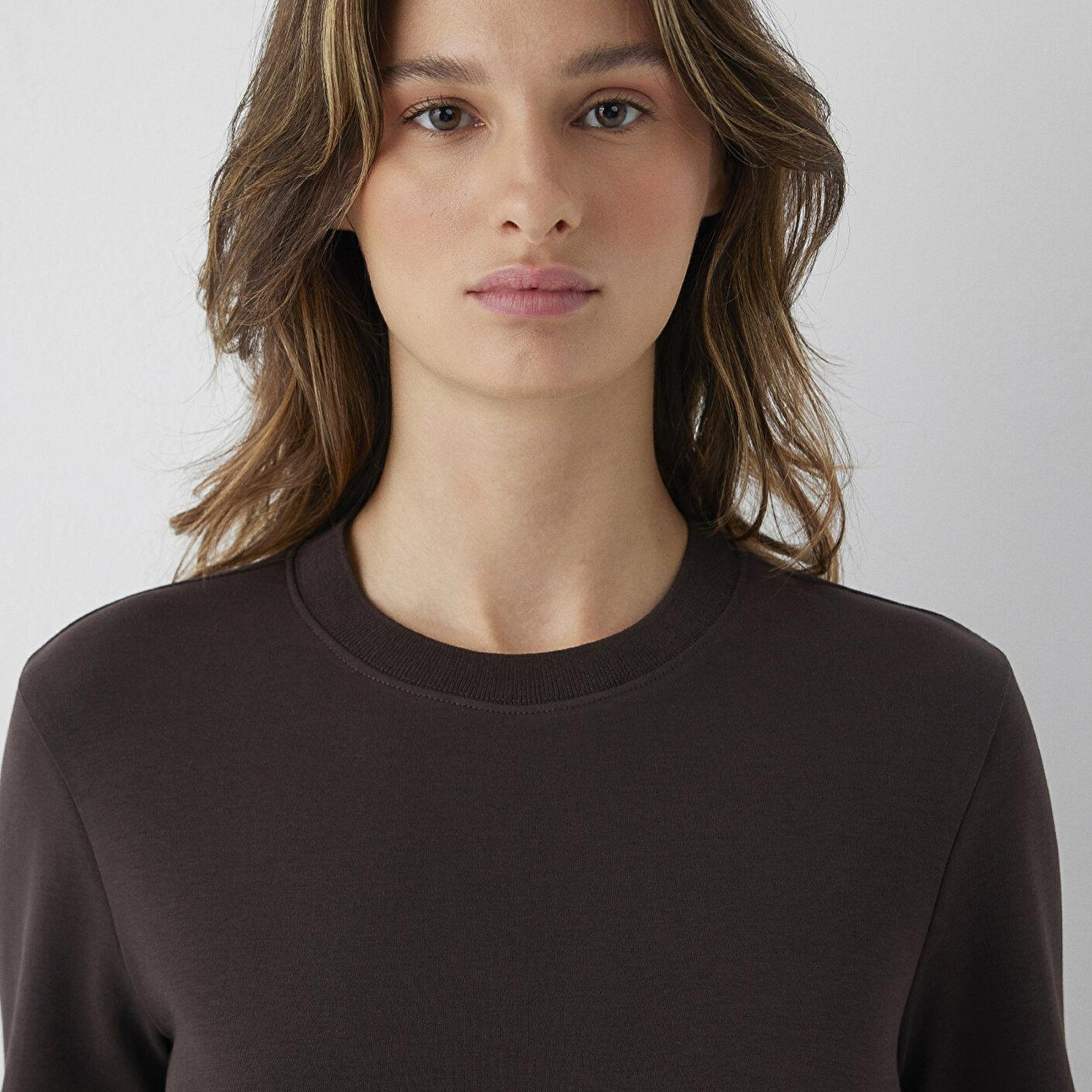Mavi Kahverengi Basic Tişört Slim Fit / Dar Kesim 1614219-70240