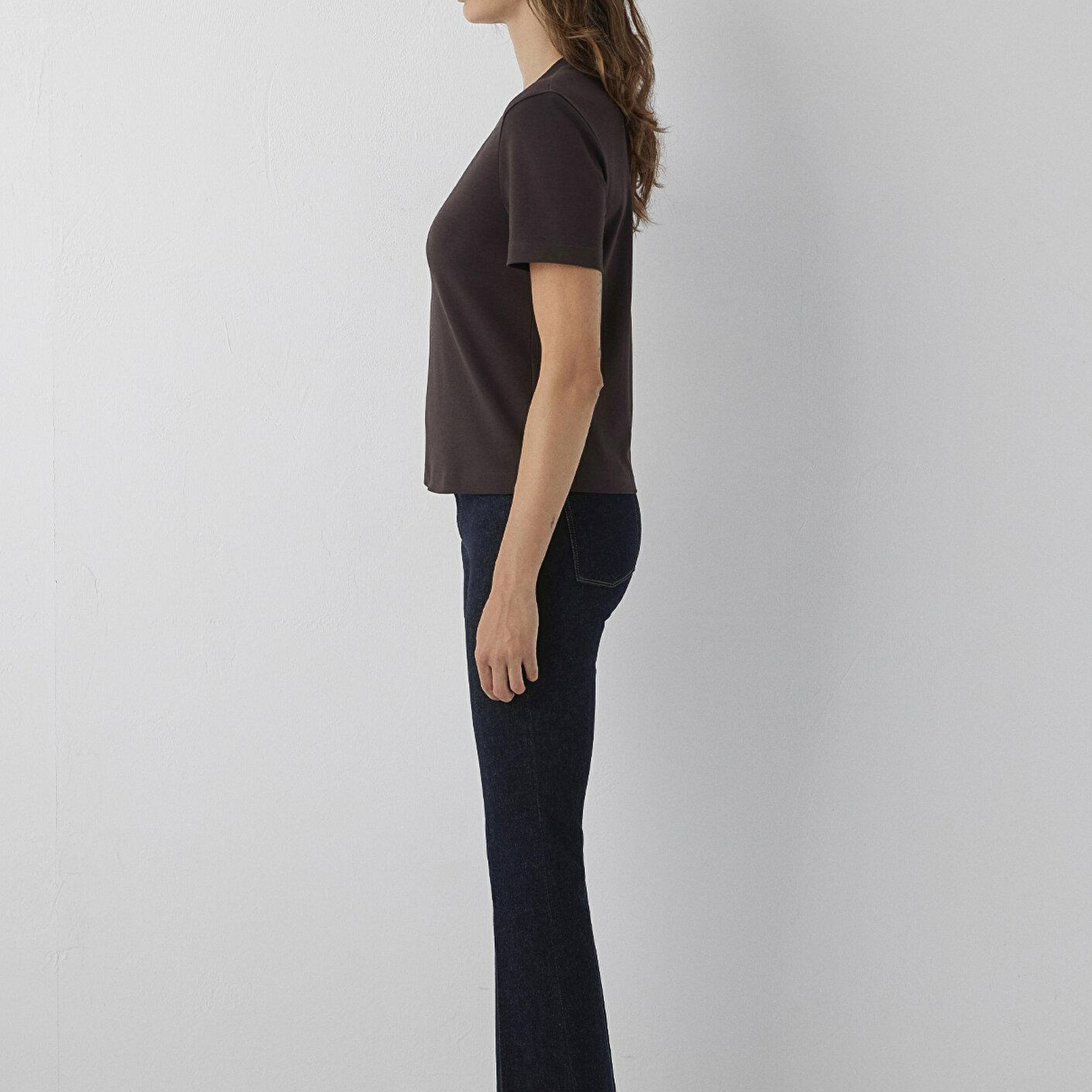 Mavi Kahverengi Basic Tişört Slim Fit / Dar Kesim 1614219-70240