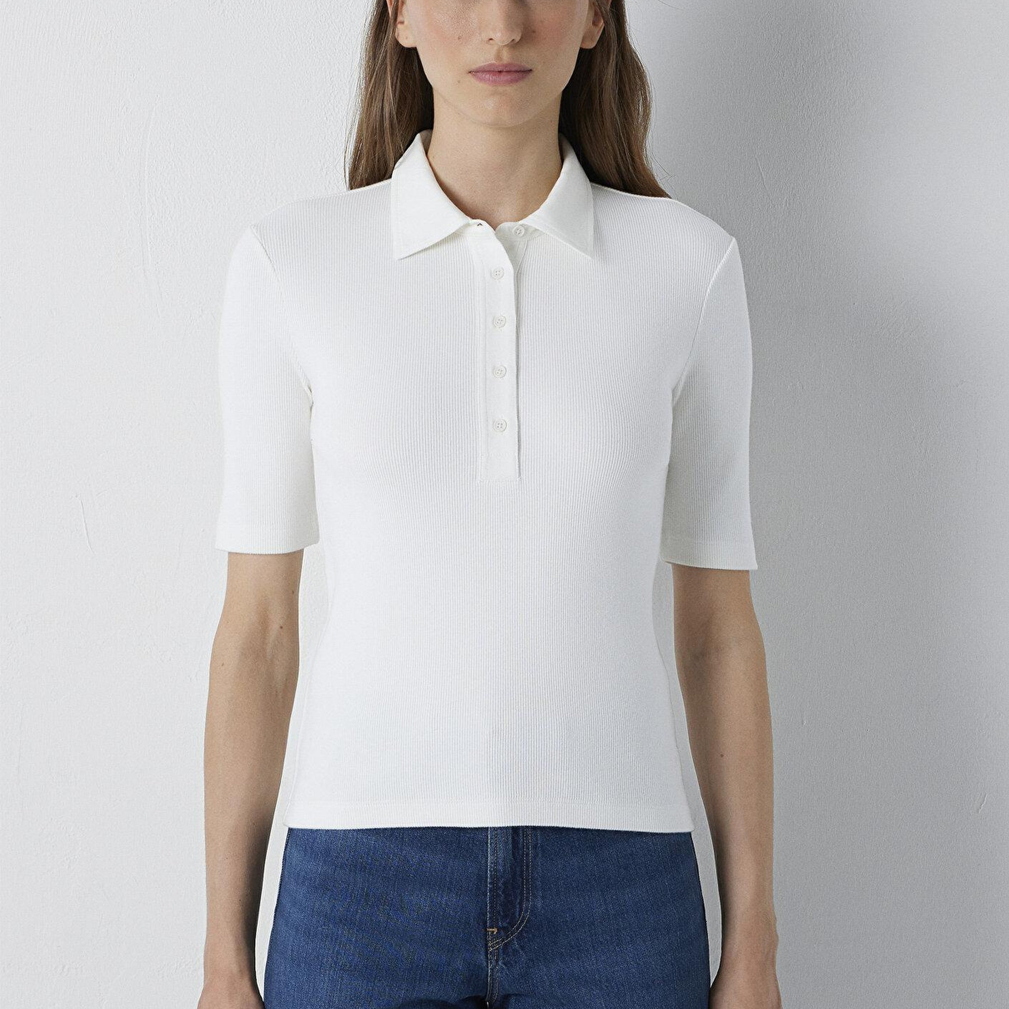 Mavi Ekru Polo Tişört Slim Fit / Dar Kesim 1614367-80194