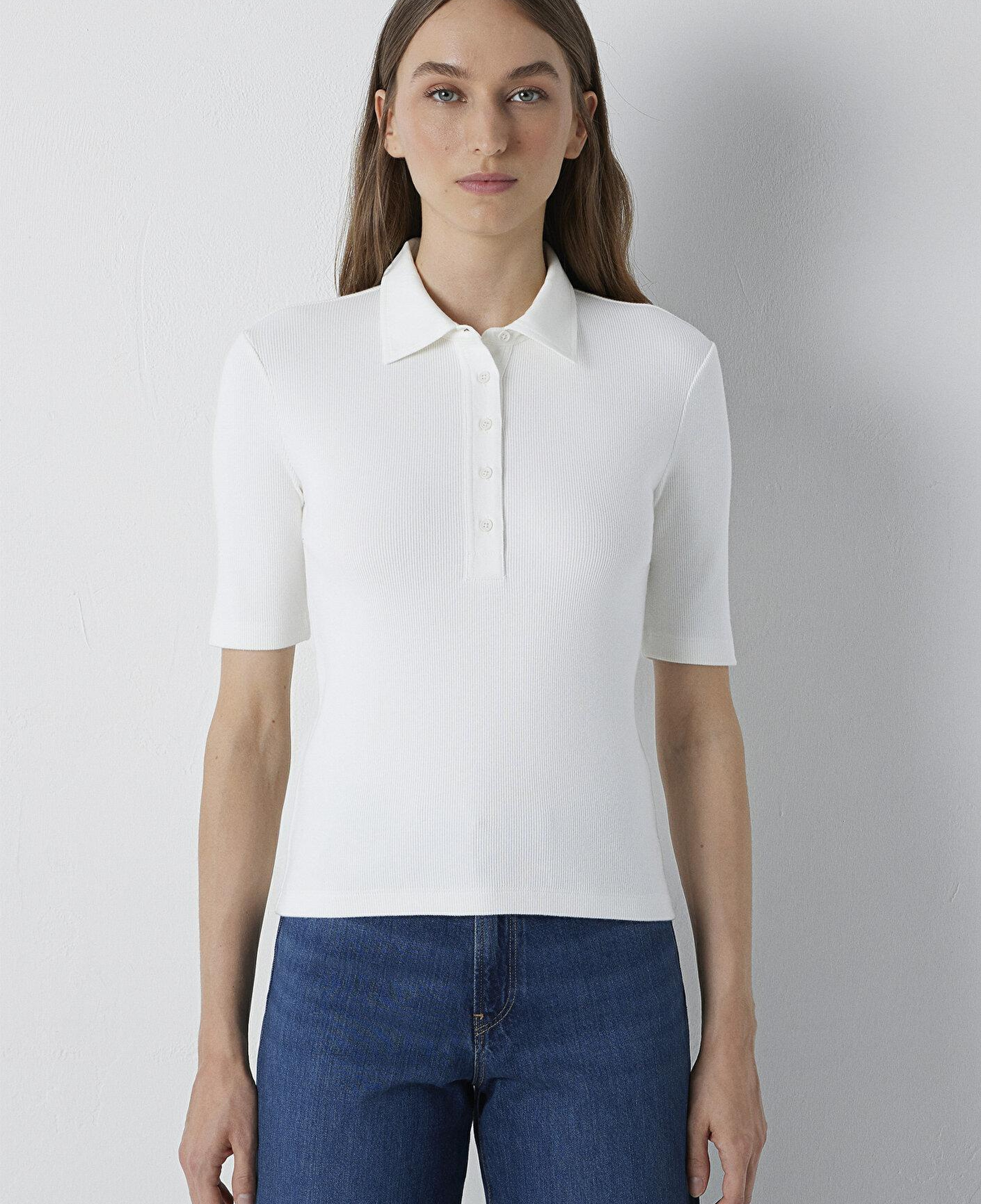 Mavi Ekru Polo Tişört Slim Fit / Dar Kesim 1614367-80194