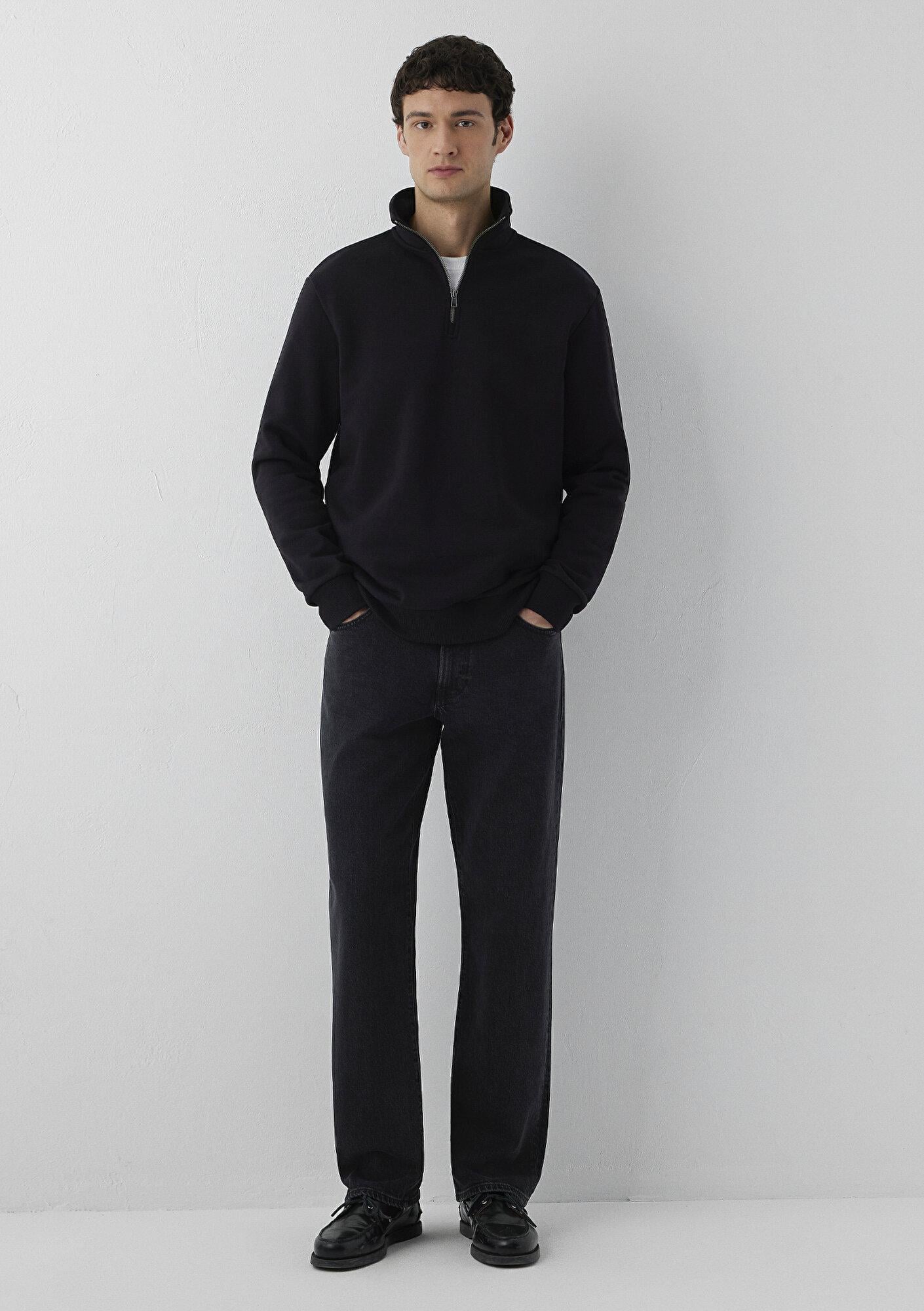 Mavi Yarı Fermuarlı Siyah Sweatshirt 0S20027-900