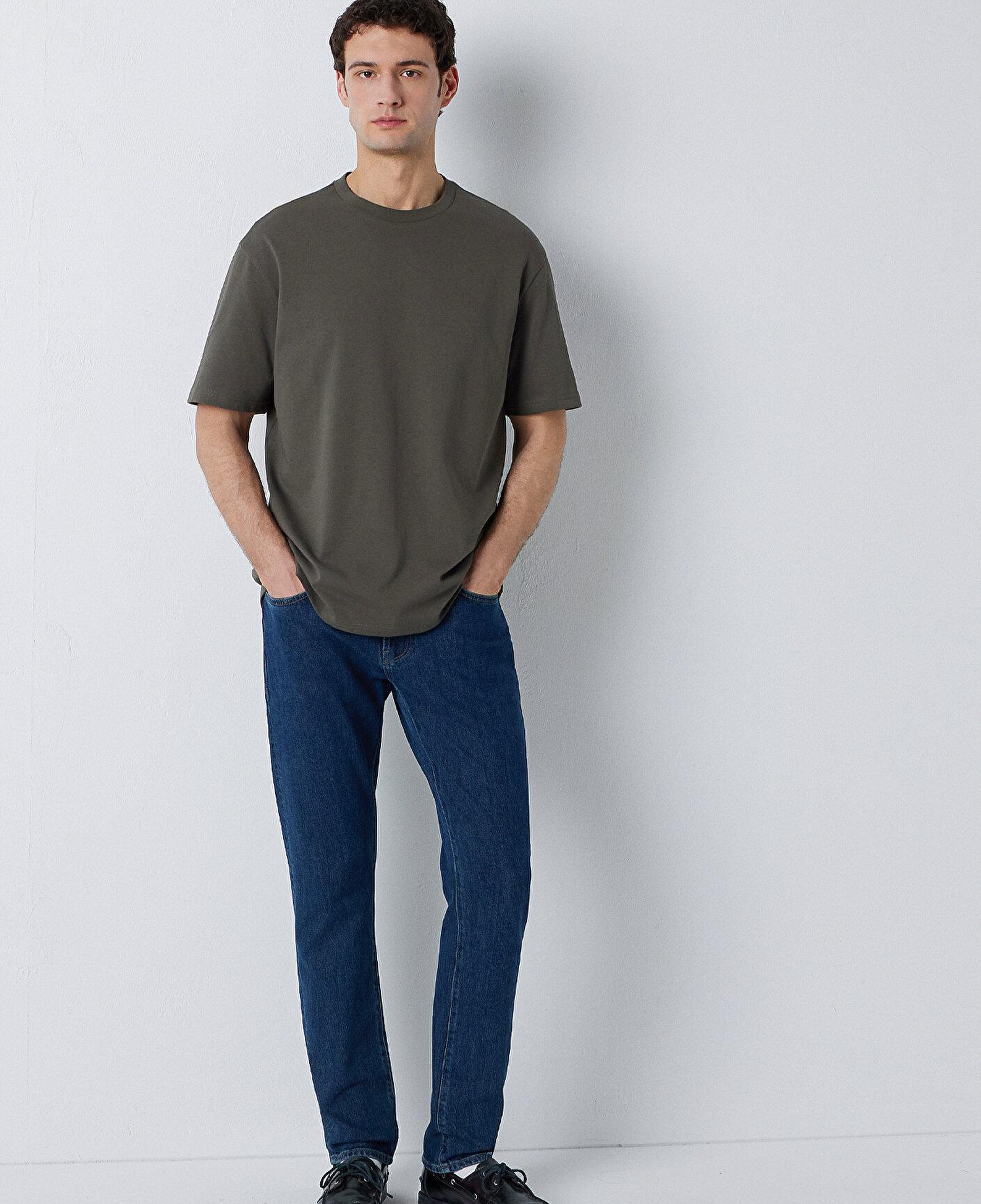 Mavi Haki Basic Tişört Loose Fit / Bol Rahat Kesim 0611924-71553