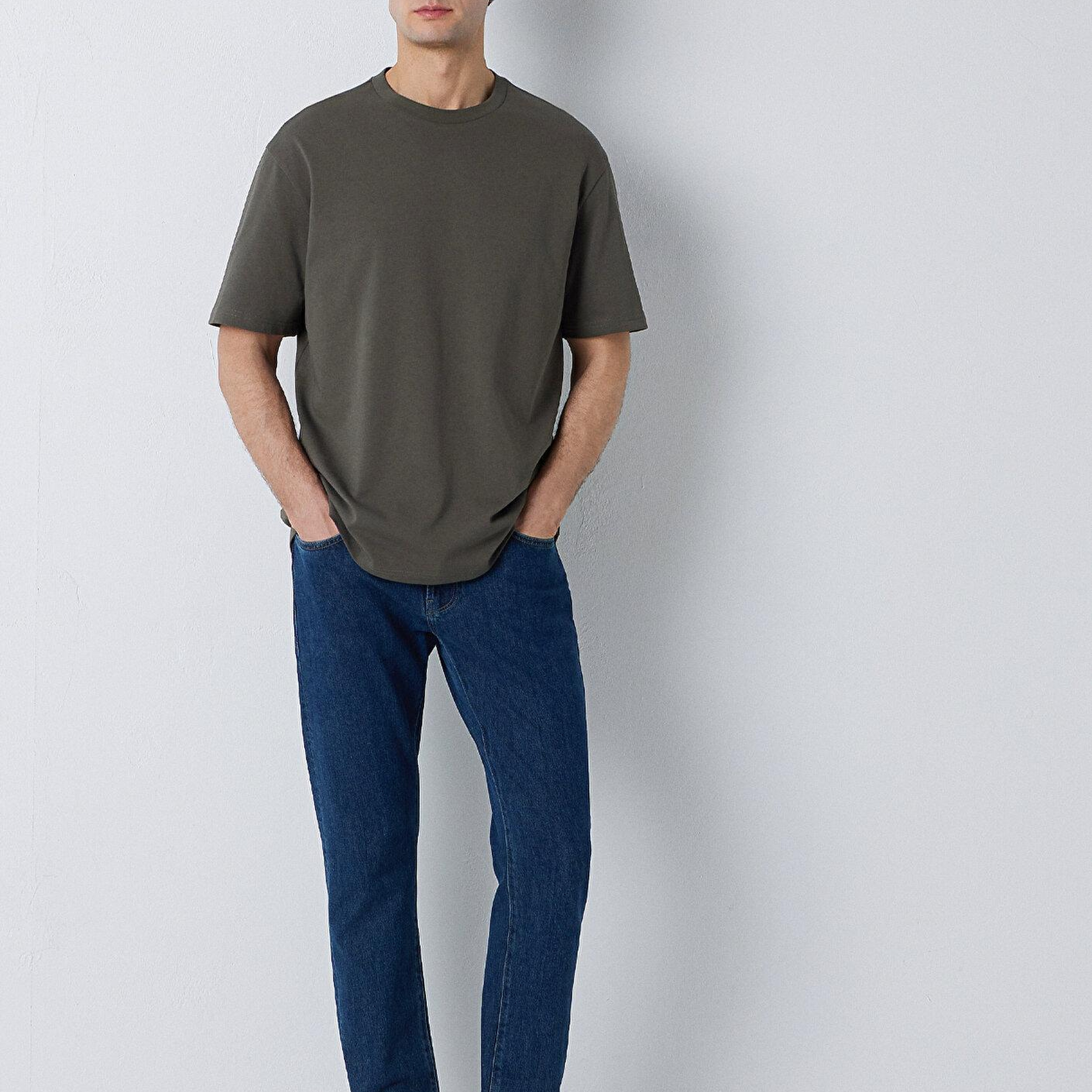 Mavi Haki Basic Tişört Loose Fit / Bol Rahat Kesim 0611924-71553