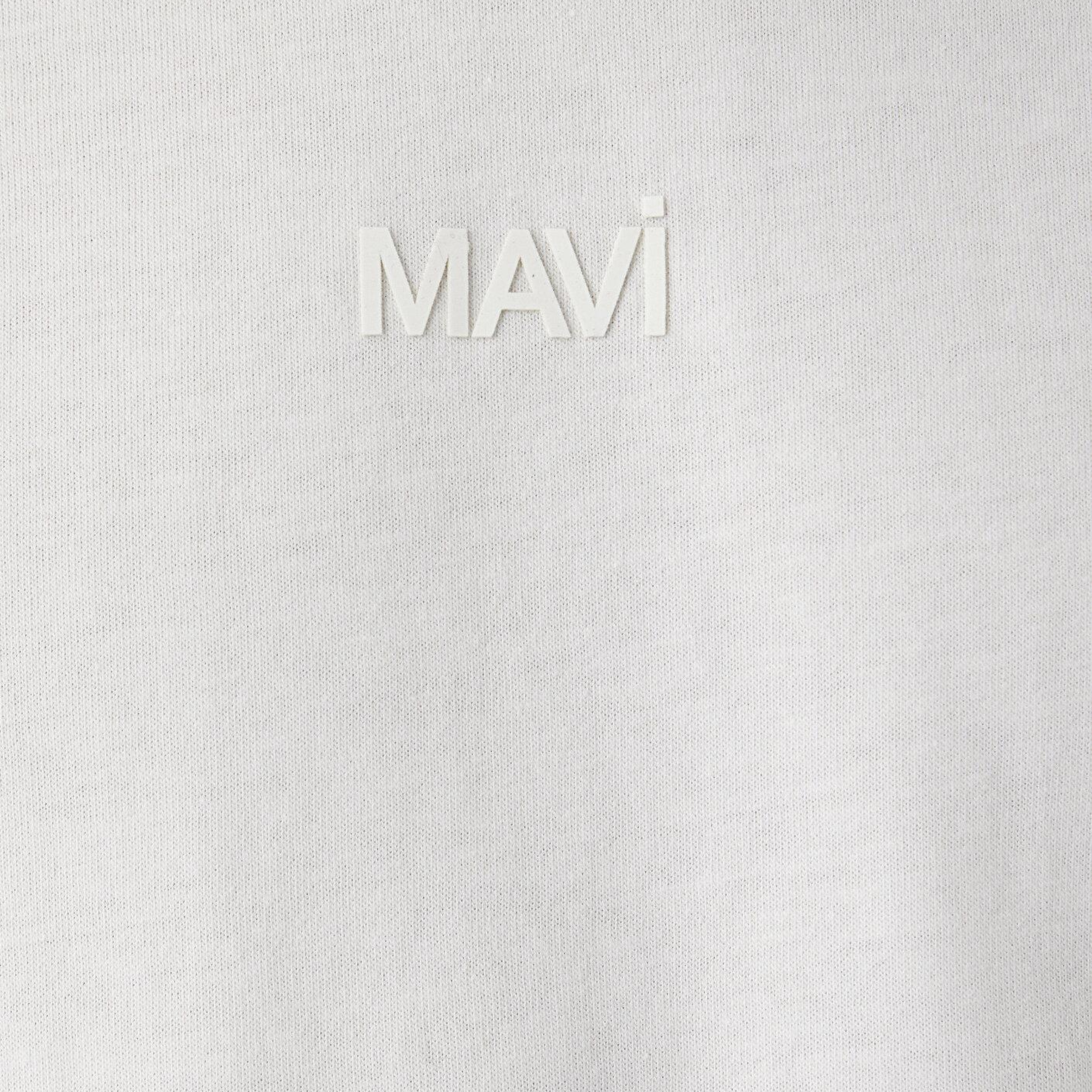 Mavi Mavi Logo Ekru Tişört Loose Fit / Bol Rahat Kesim 0613093-70057