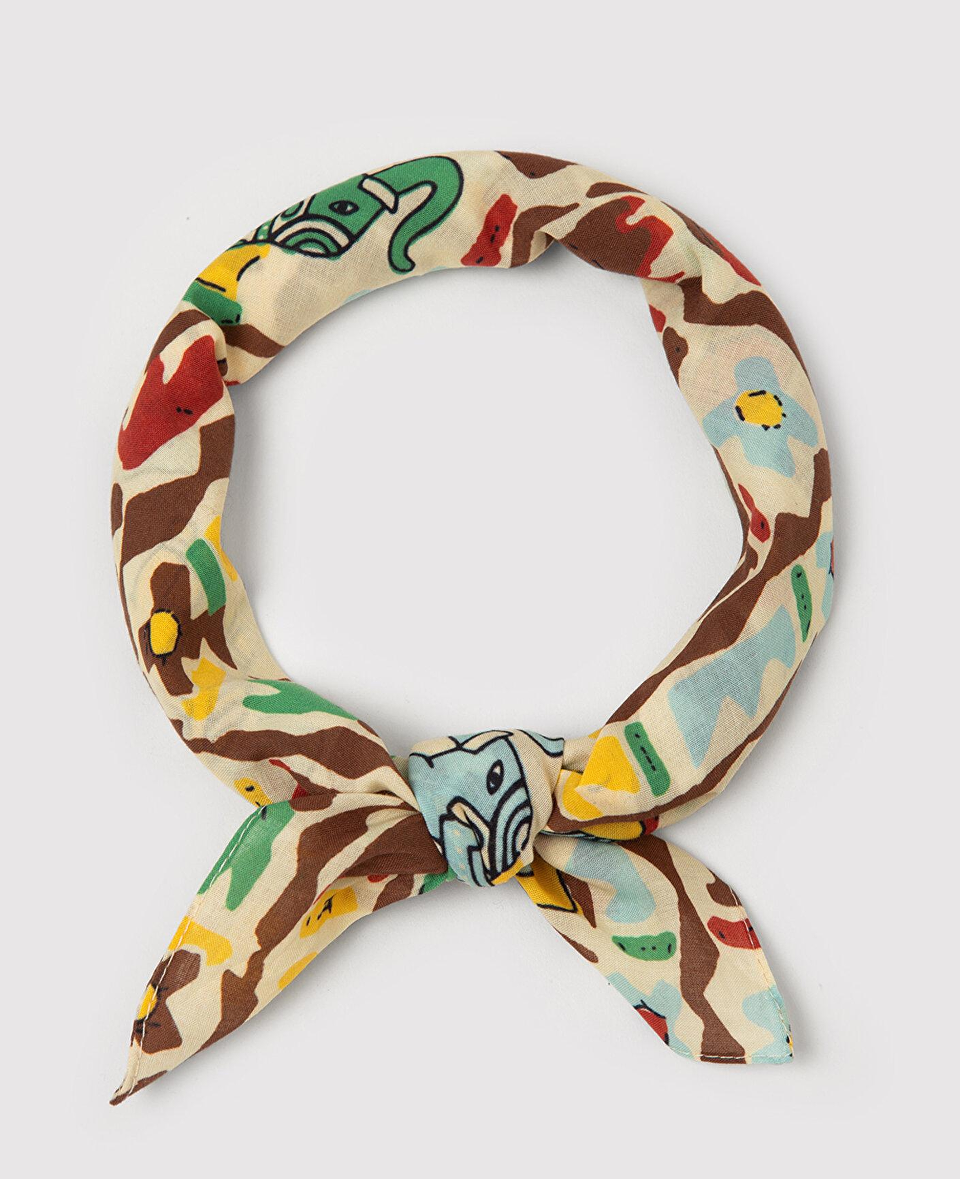 Mavi Fil Baskılı Ekru Bandana 1920306-33004