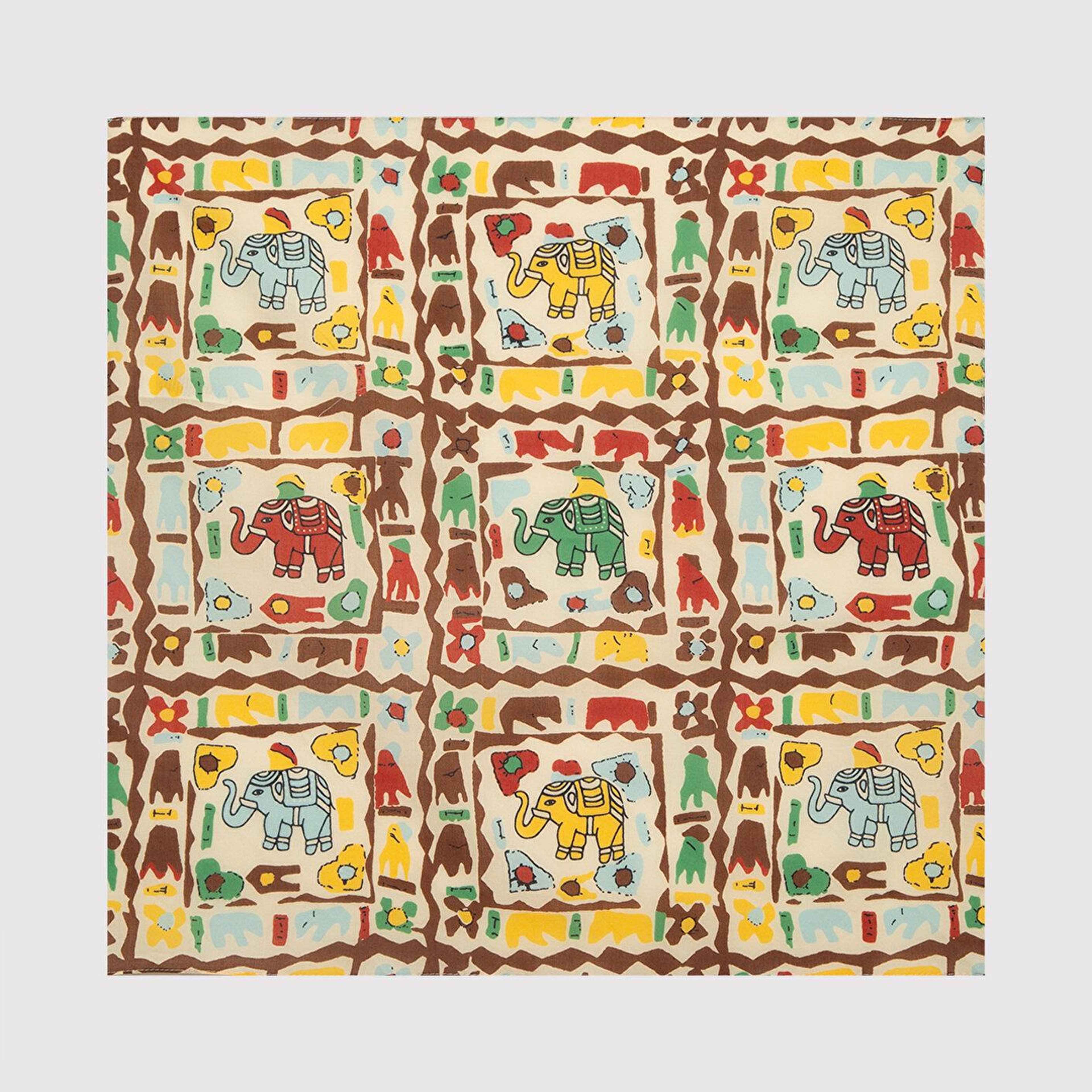 Mavi Fil Baskılı Ekru Bandana 1920306-33004