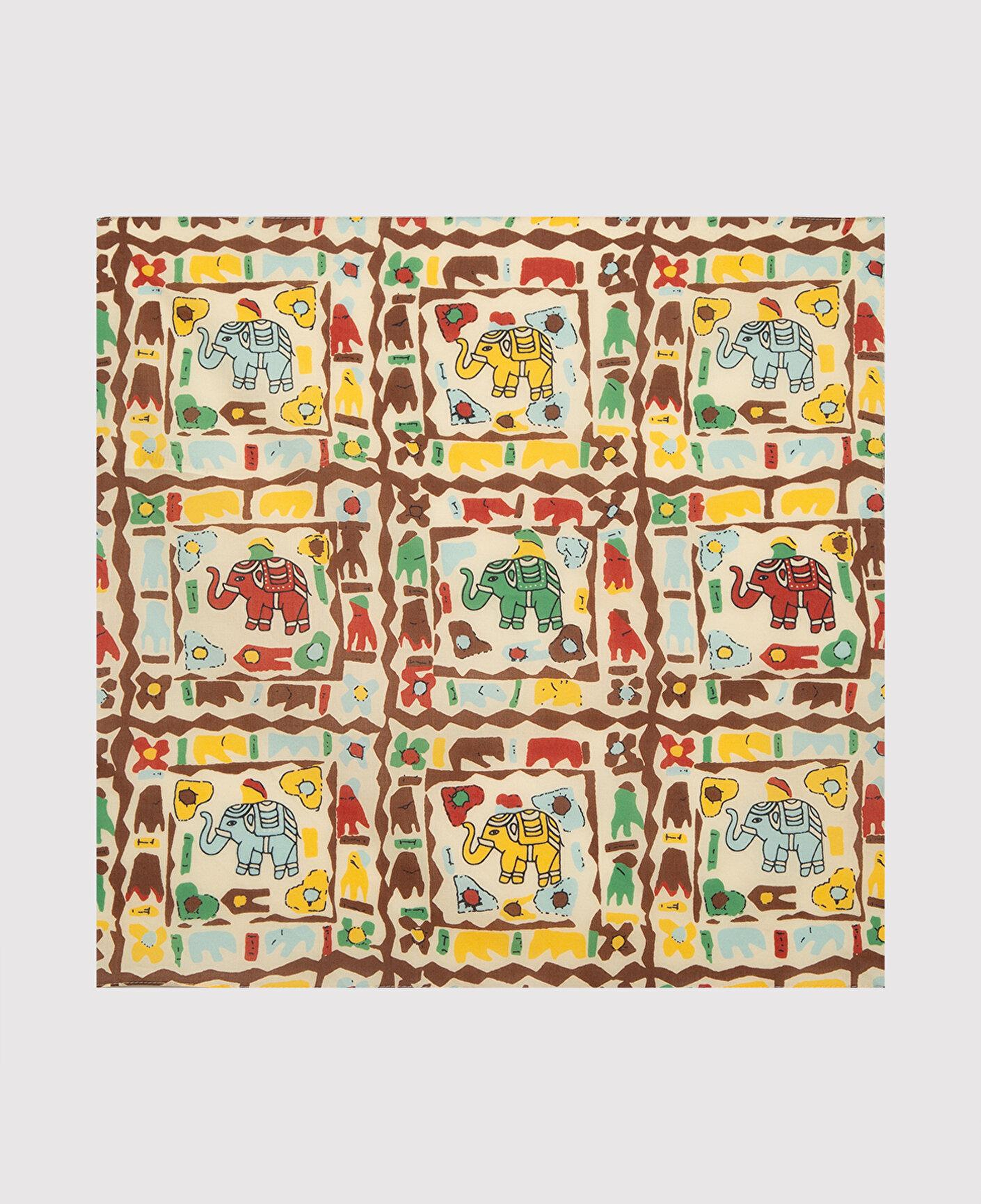 Mavi Fil Baskılı Ekru Bandana 1920306-33004