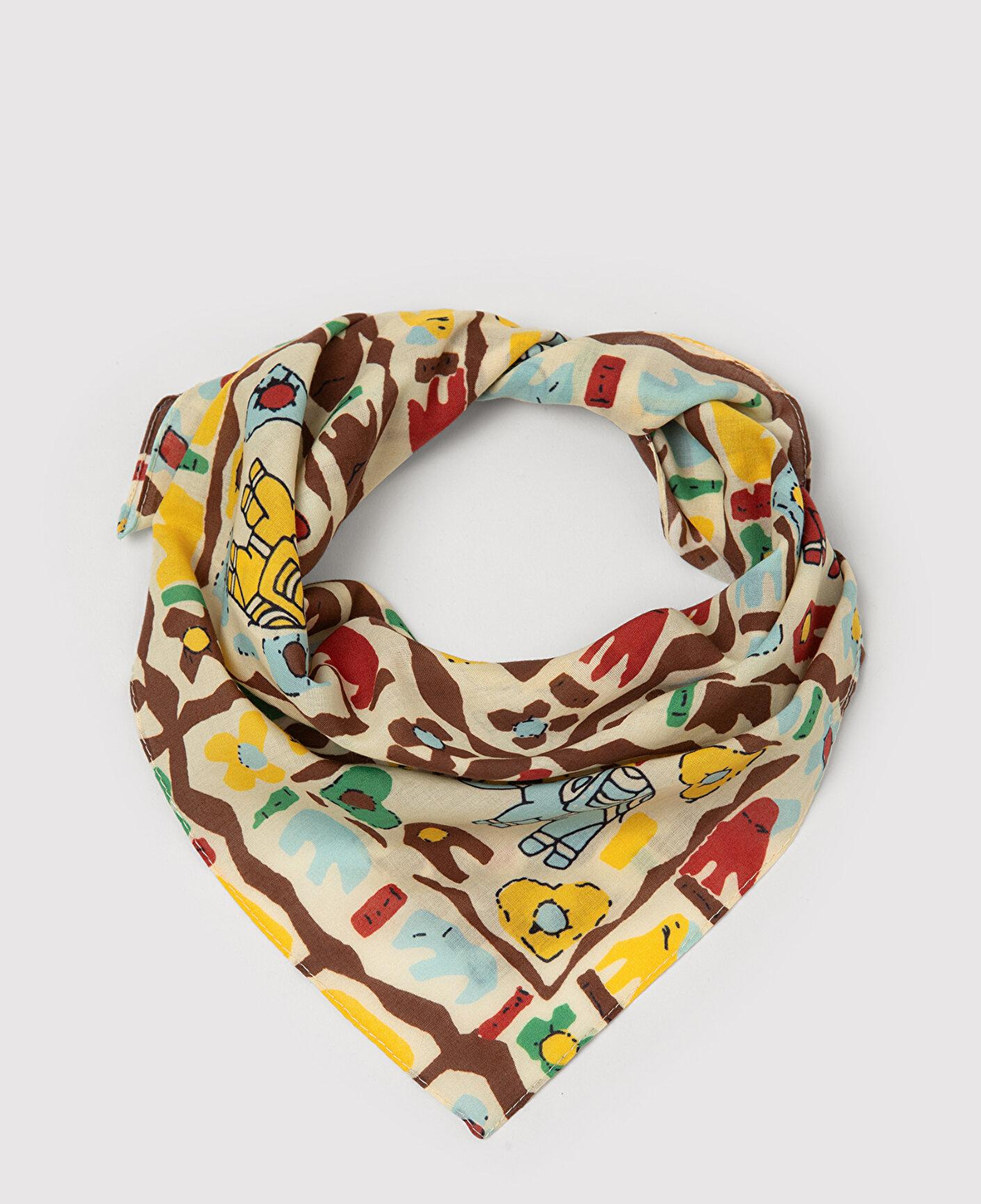 Mavi Fil Baskılı Ekru Bandana 1920306-33004