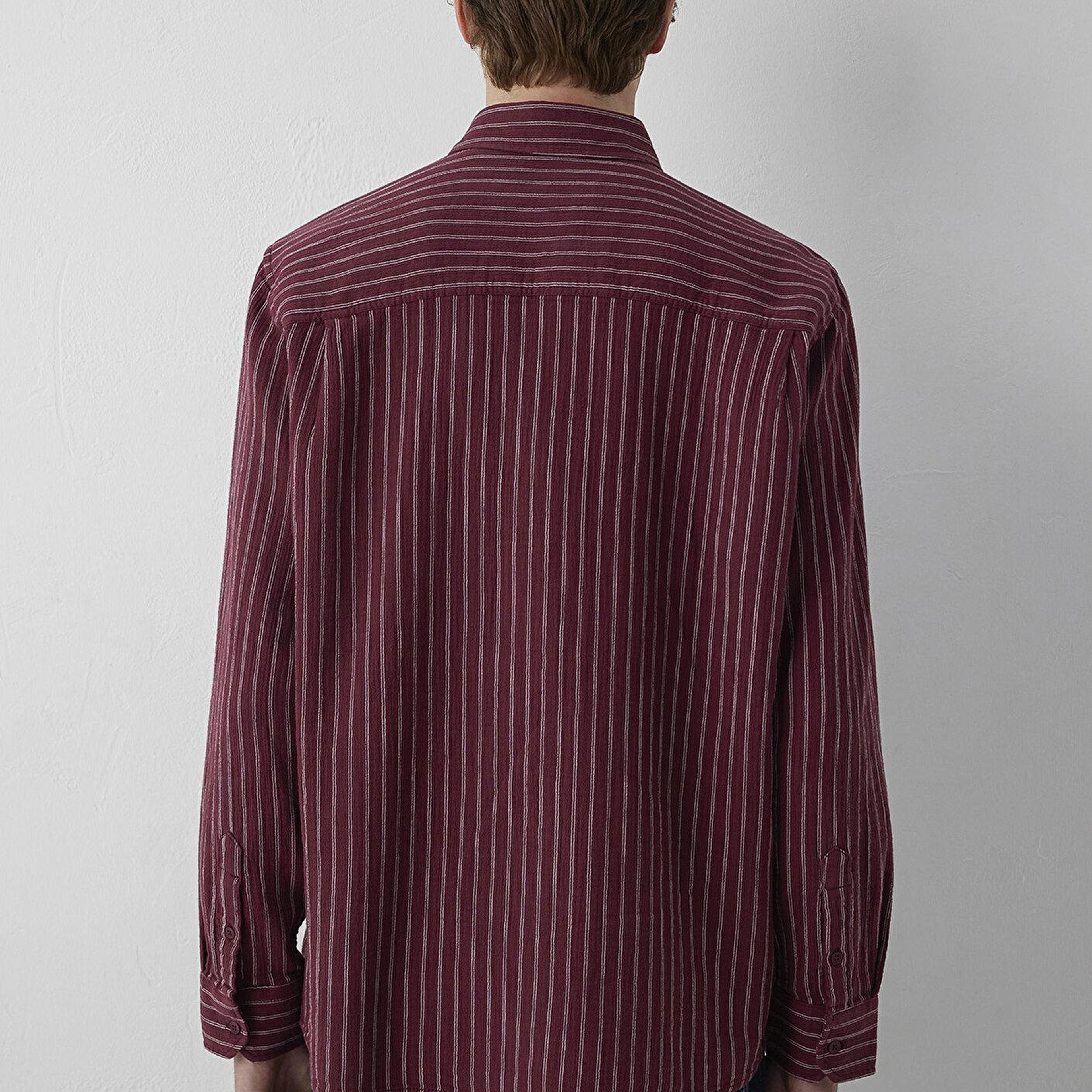 Mavi Çizgili Gömlek Loose Fit / Bol Rahat Kesim 0211969-A7374
