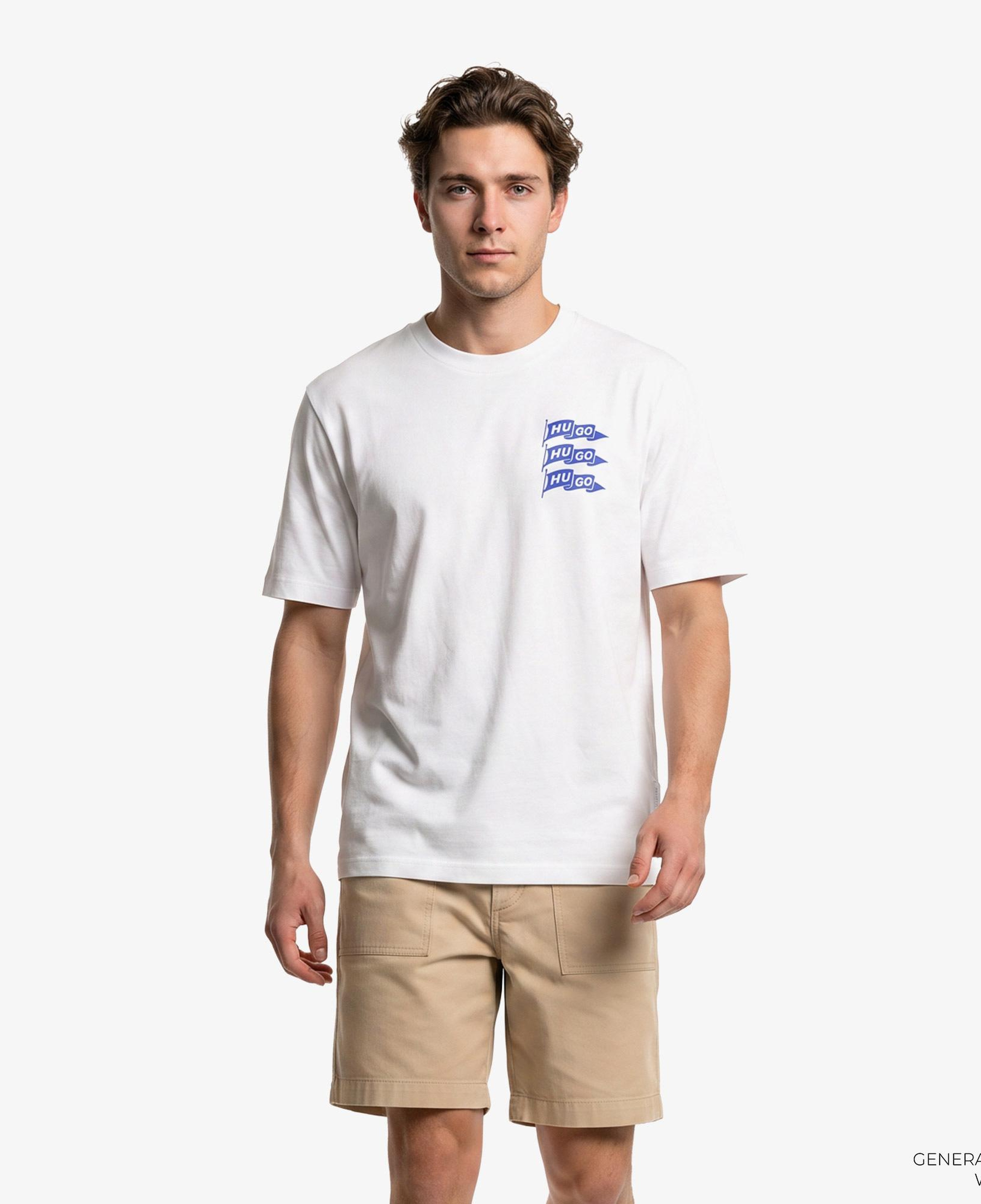Hugo Nalien Erkek Beyaz T-Shirt