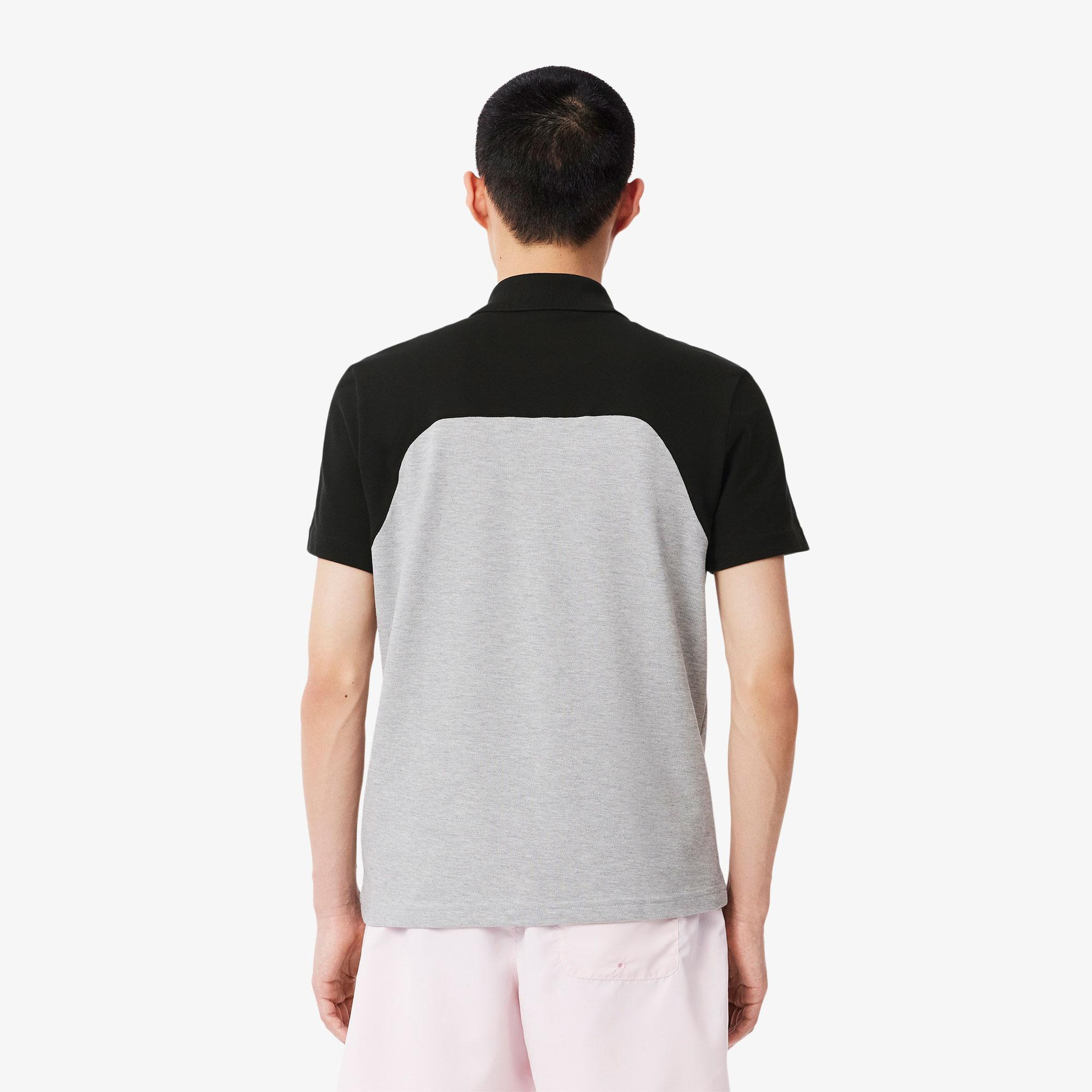 Erkek Regular Fit Renk Bloklu Gri Polo