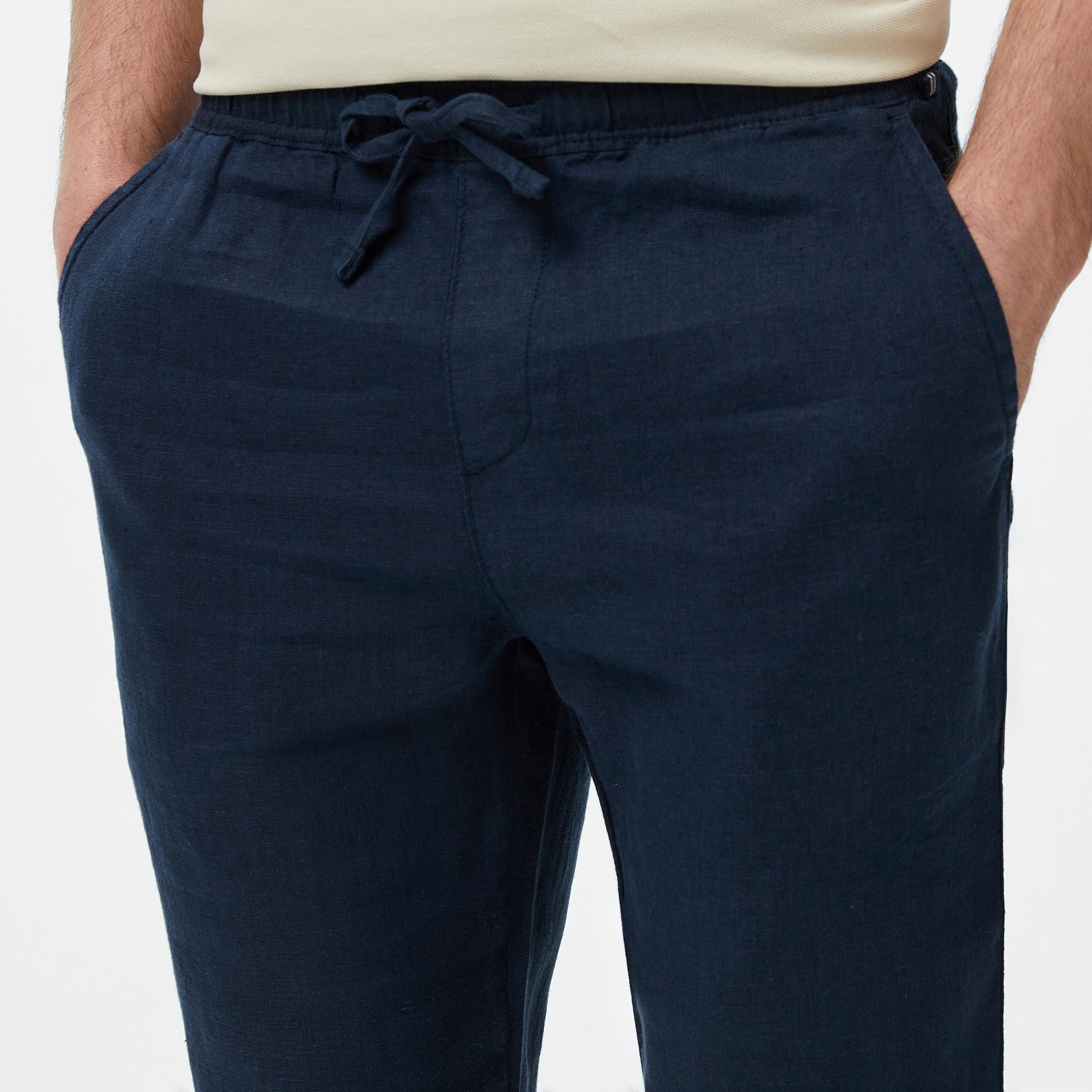 Nautica Erkek Lacivert Keten Jogger Pantolon