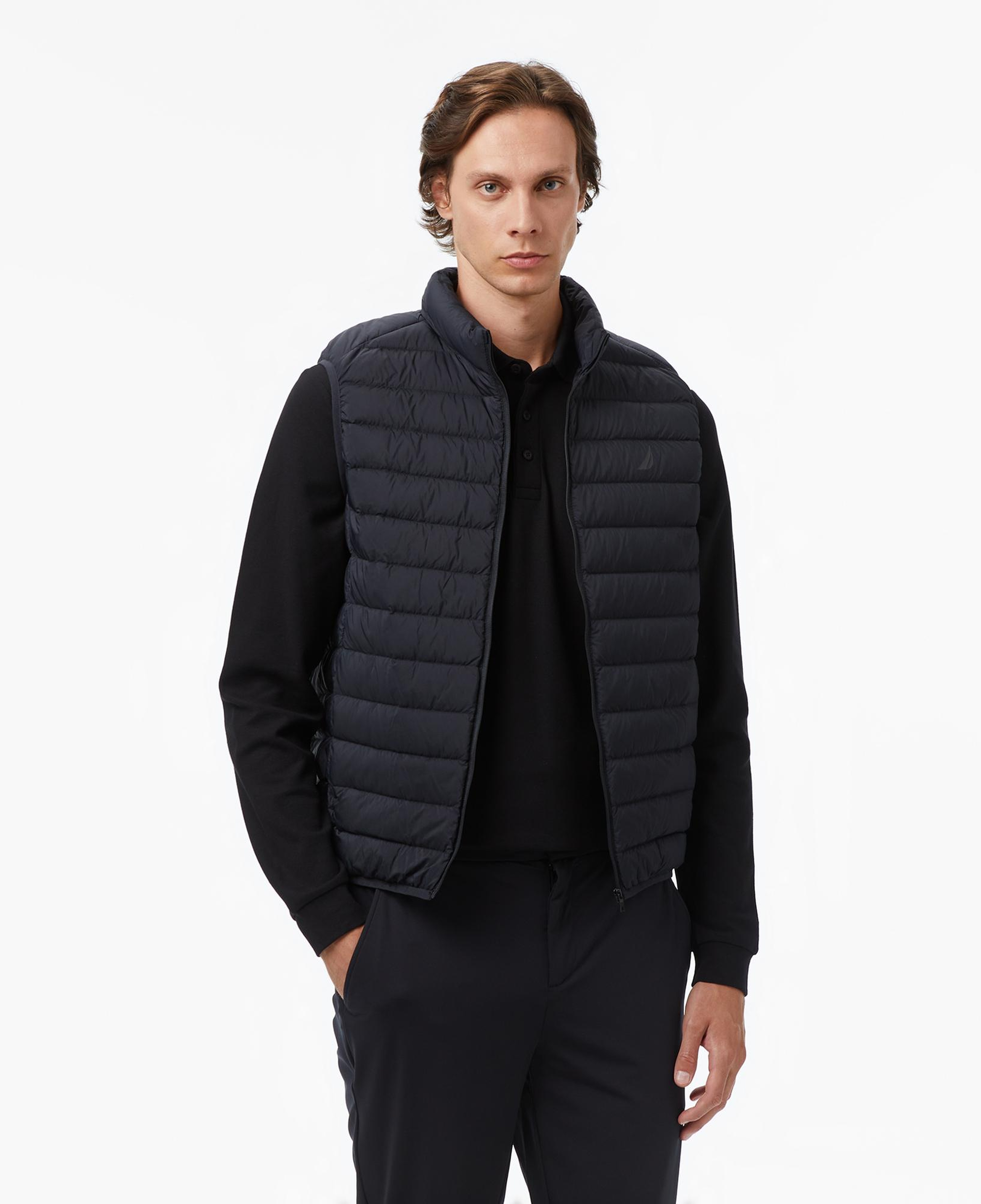 Nautica Erkek Siyah Regular Fit Su İtici Kaz Tüyü Yelek