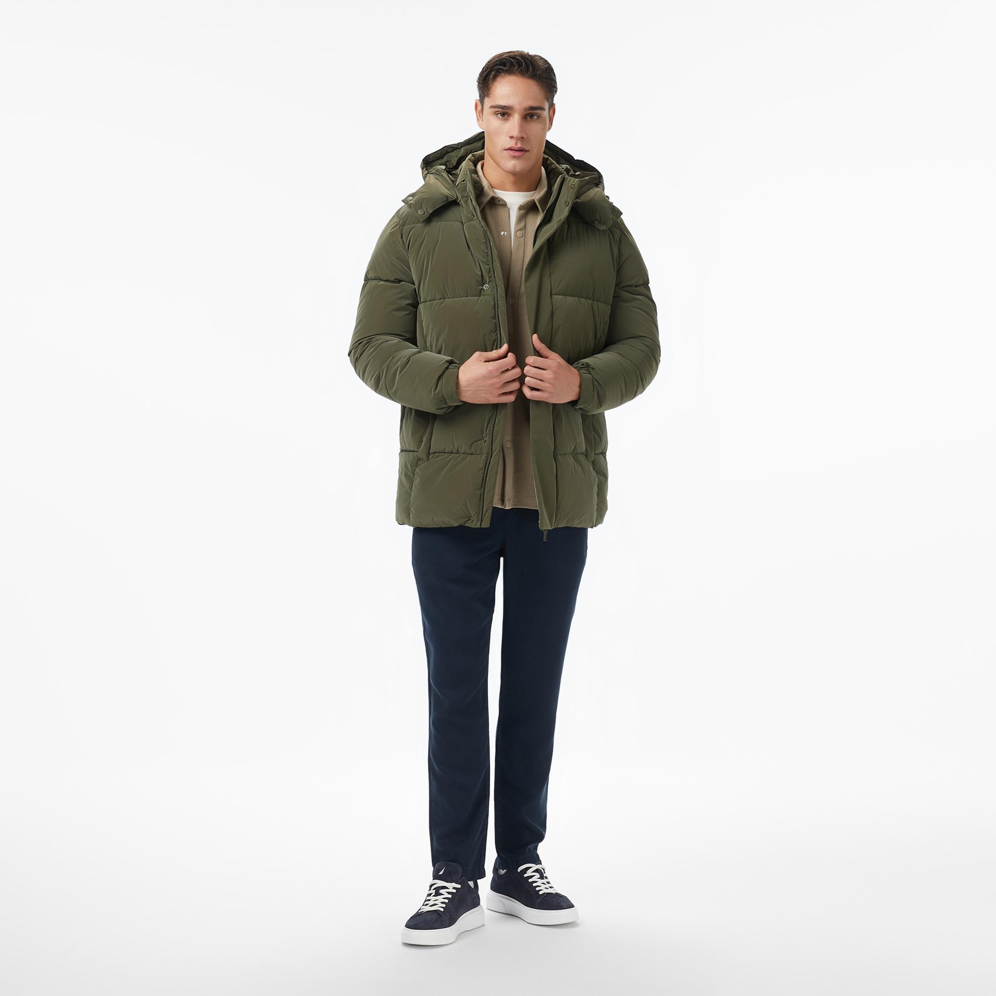 Nautica Erkek Yeşil Regular Fit Mont