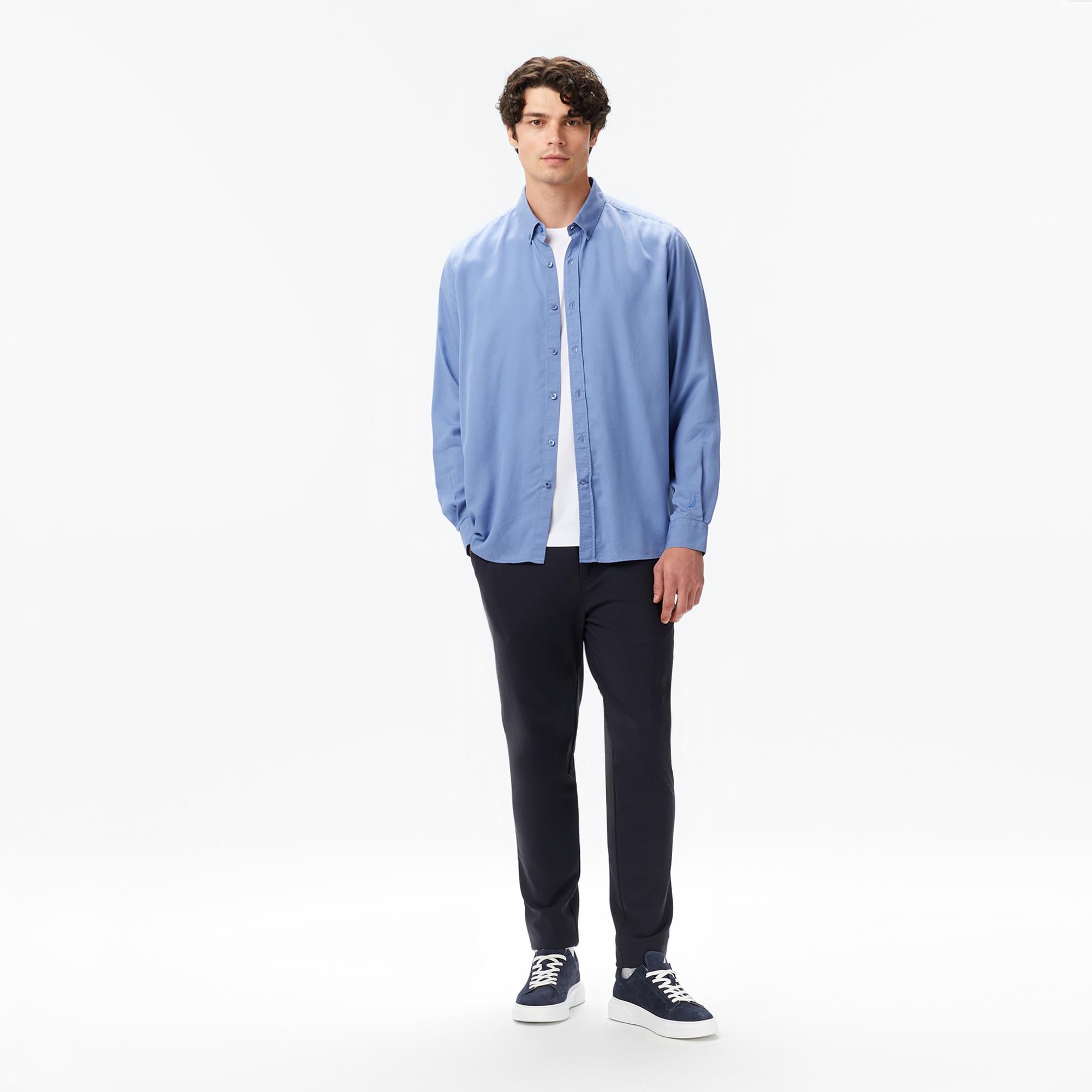 Nautica Erkek Mavi Classic Fit Gömlek