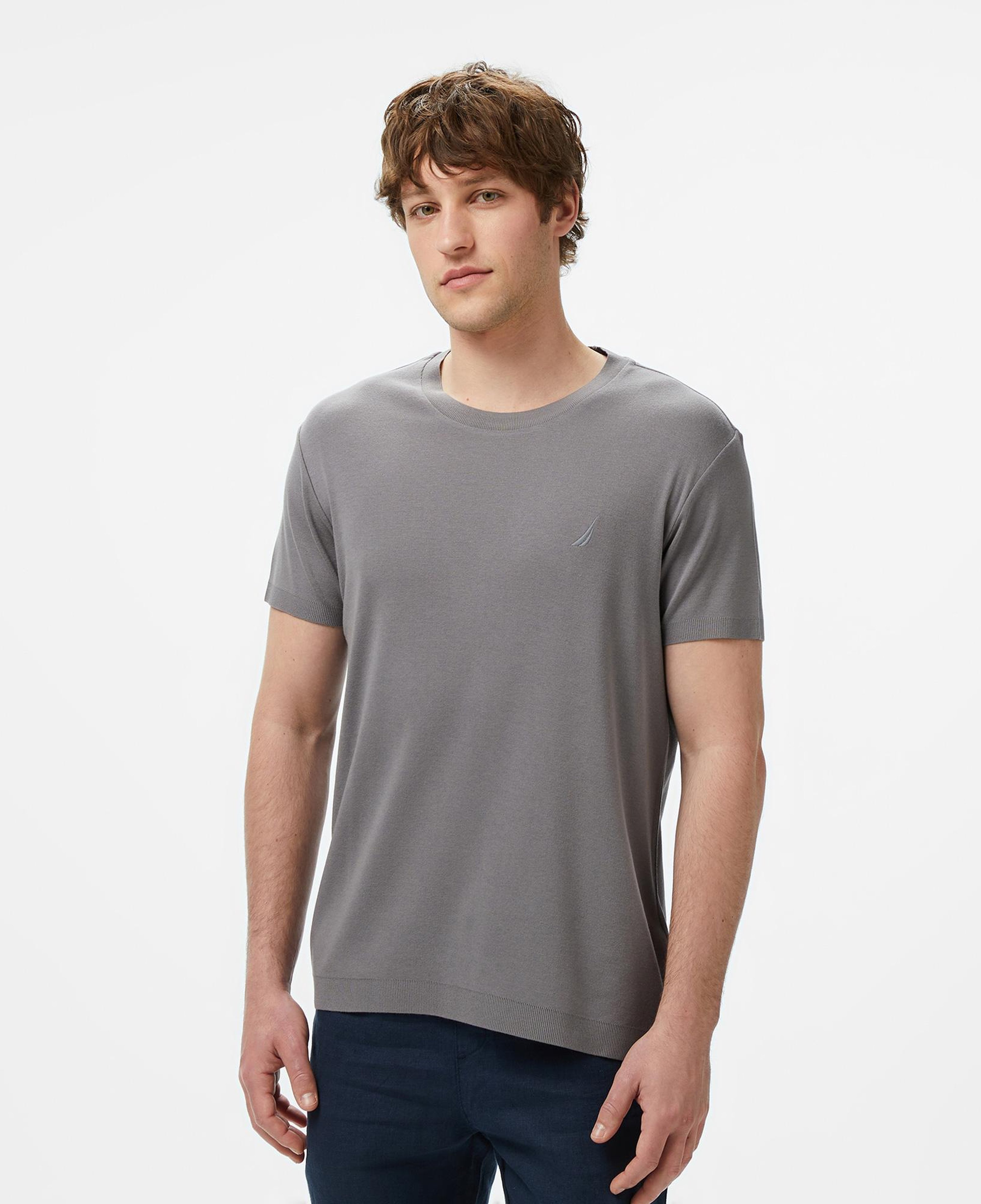 Nautica Erkek Gri Regular Fit Modal Karışımlı T-Shirt