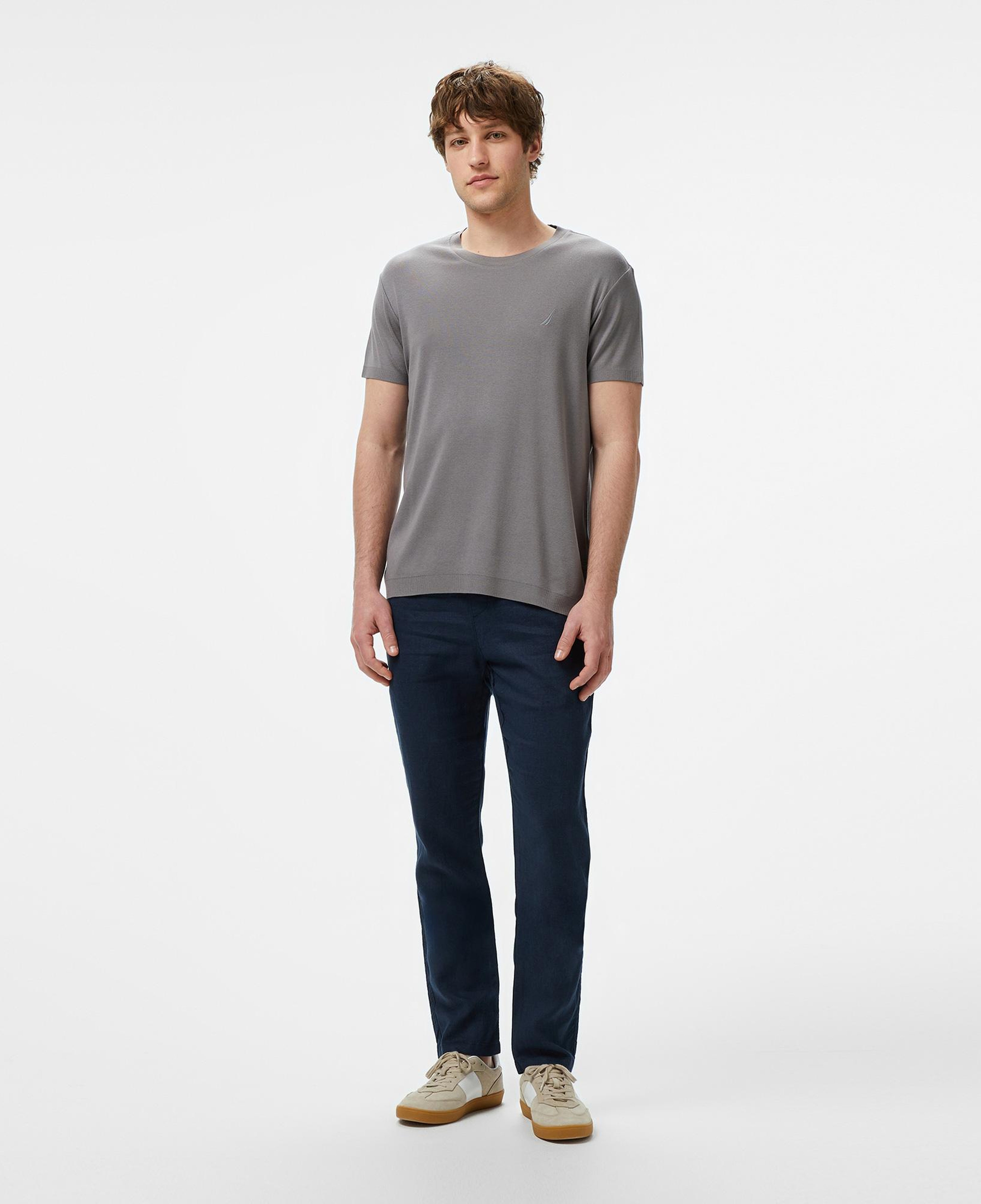 Nautica Erkek Gri Regular Fit Modal Karışımlı T-Shirt