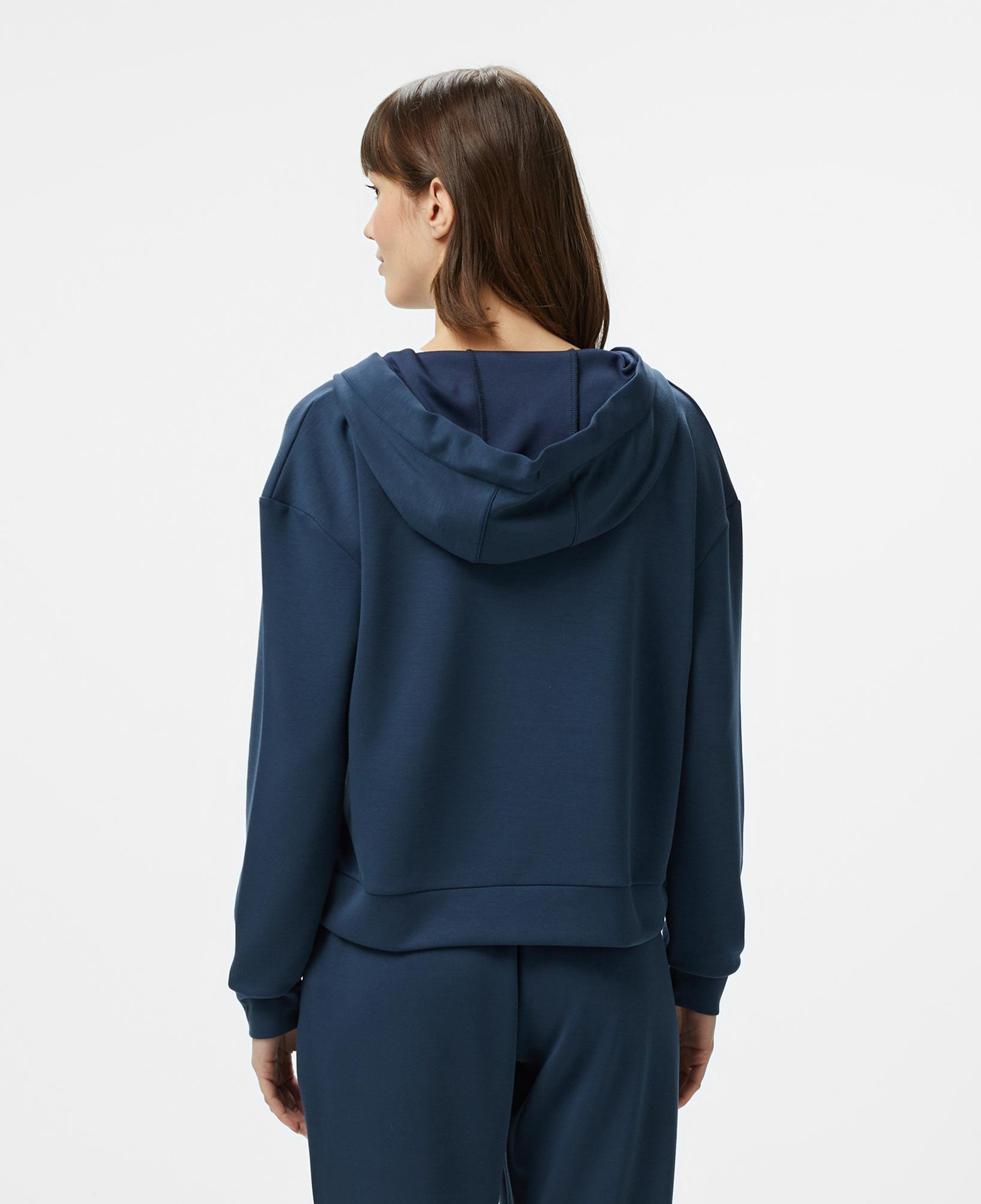 Nautica Kadın Lacivert Regular Fit Kapüşonlu Modal Karışımlı Sweatshirt