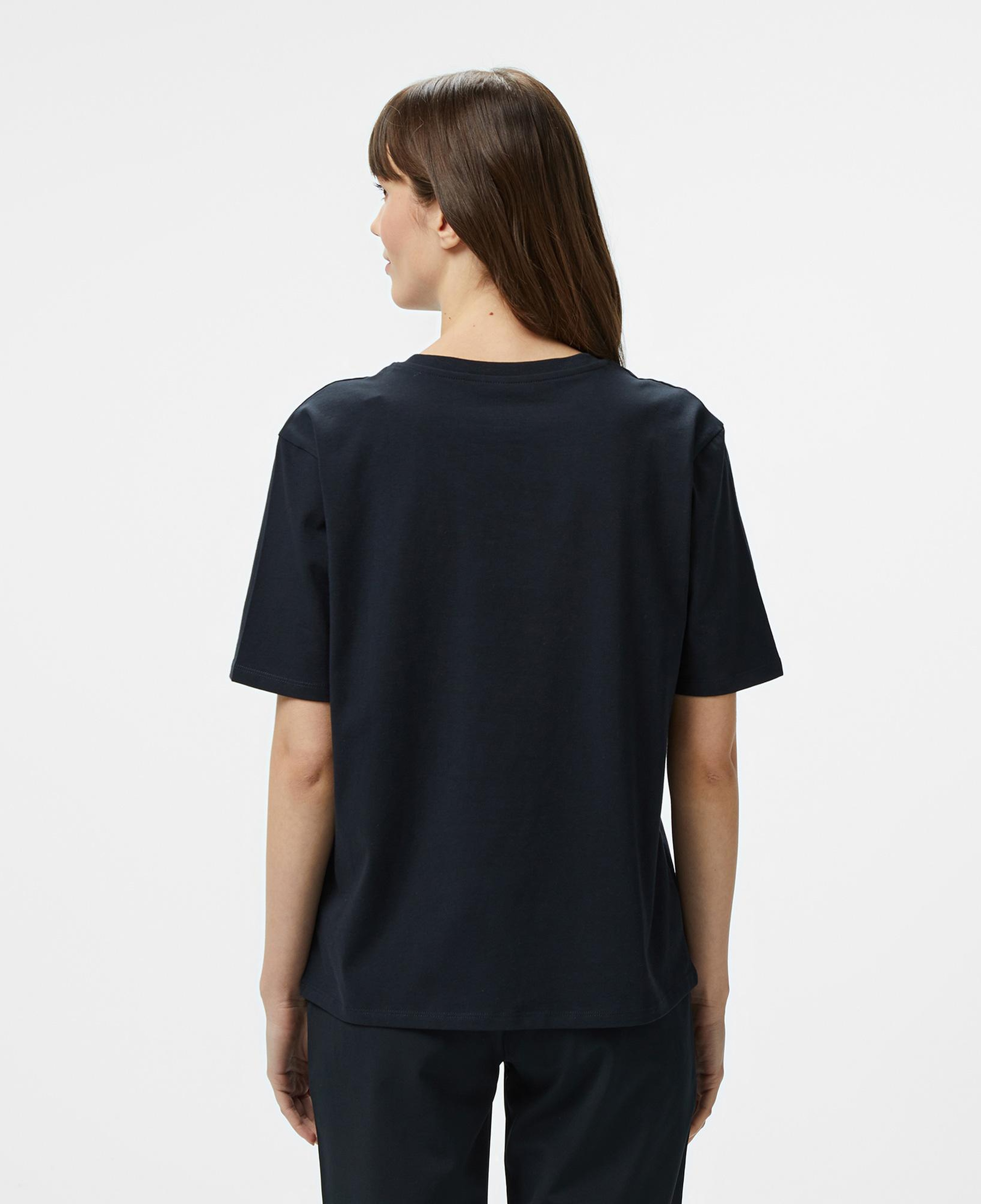 Nautica Kadın Siyah Regular Fit Baskılı T-Shirt