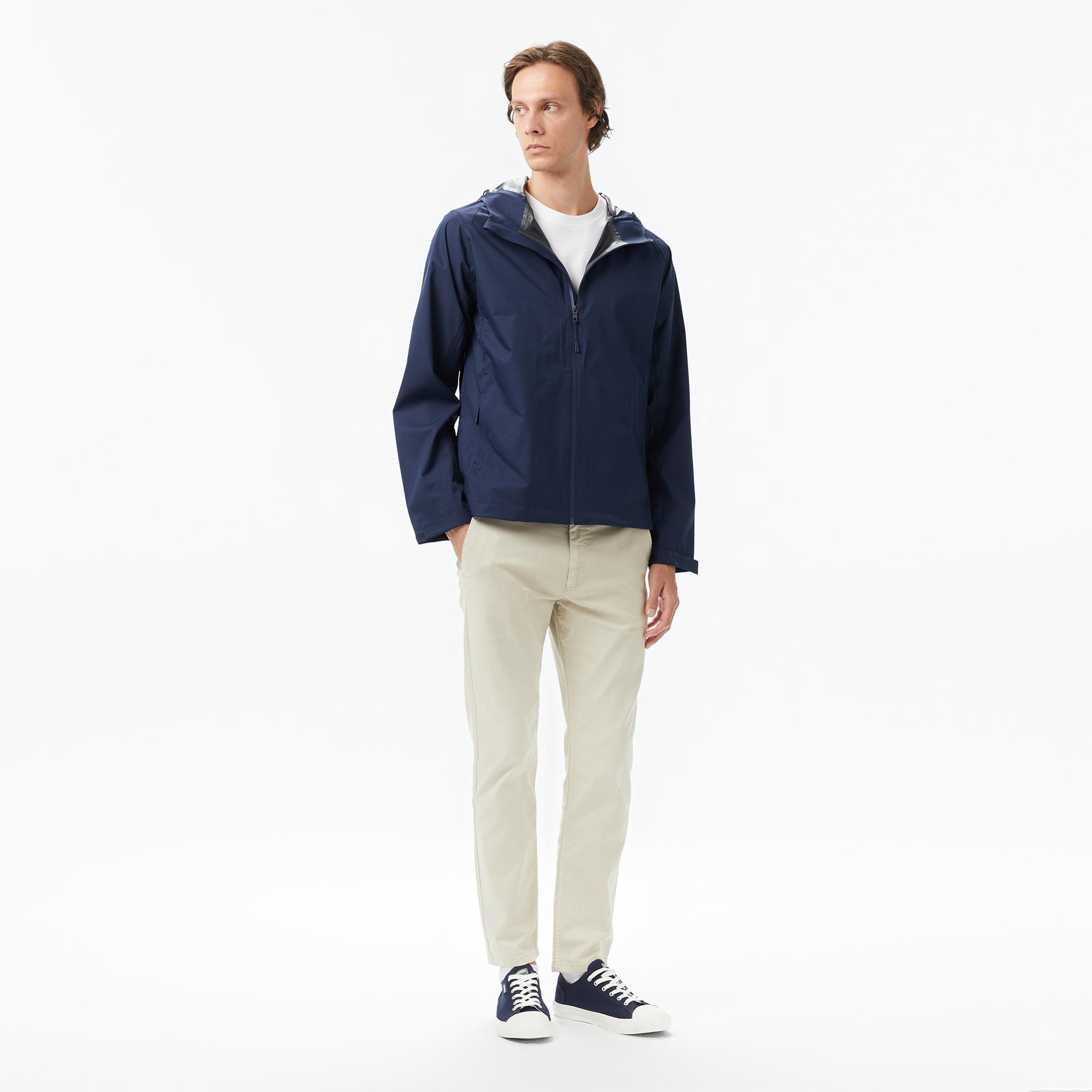Nautica Erkek Lacivert Regular Fit Kapüşonlu Su Geçirmez Yağmurluk