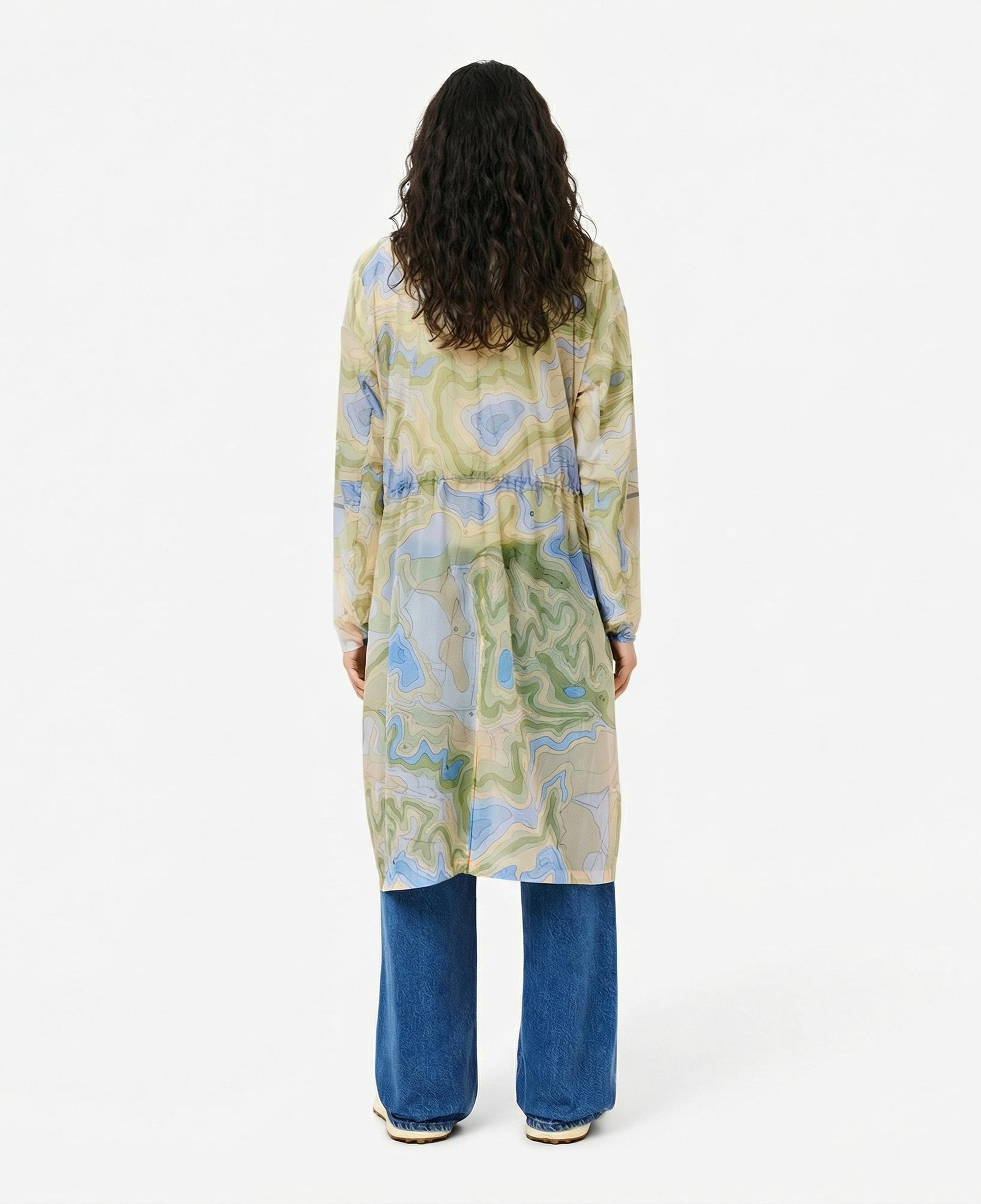 Kadın Oversize Fit Kapüşonlu Renkli Mont