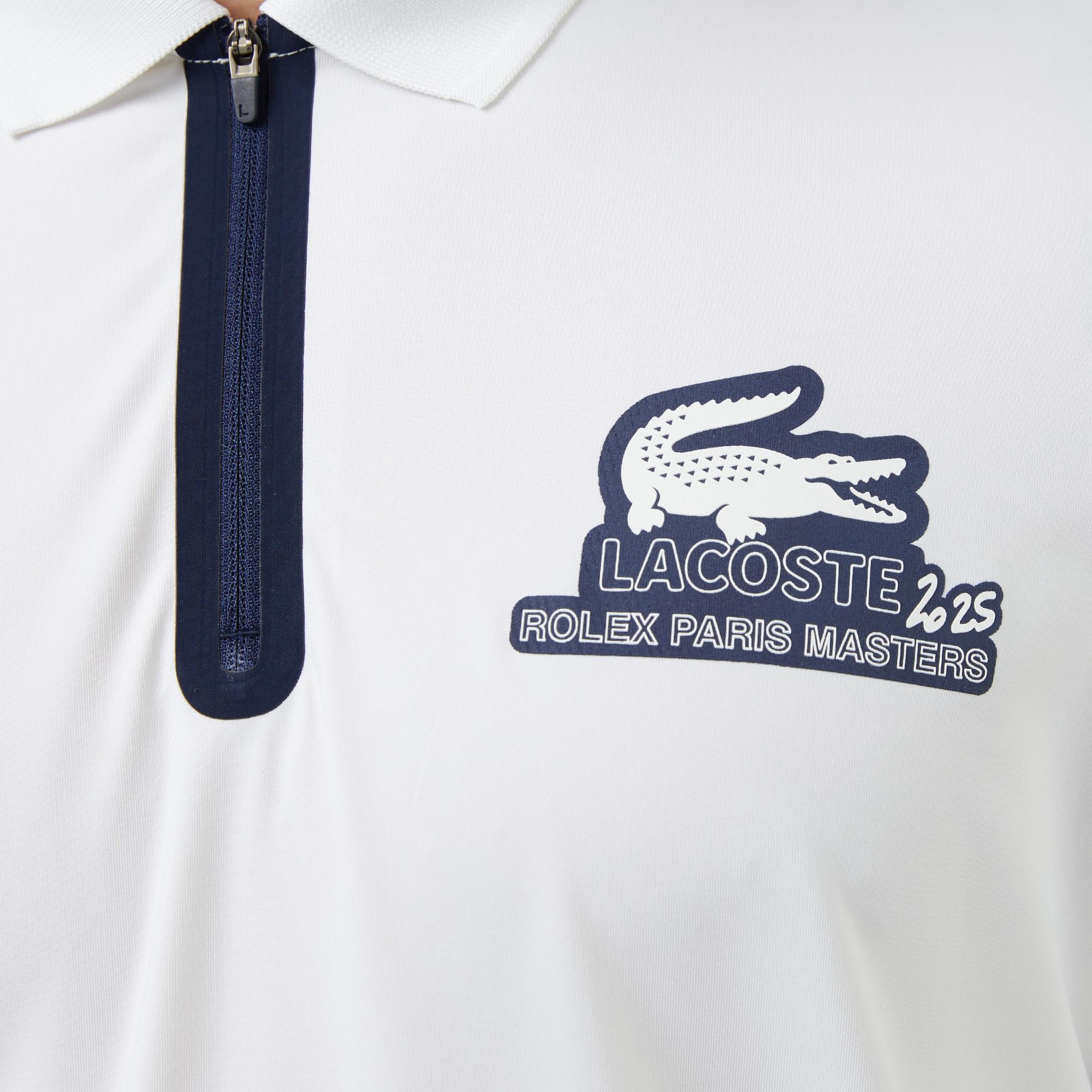 Rolex Paris Masters Erkek Regular Fit Baskılı Beyaz Polo