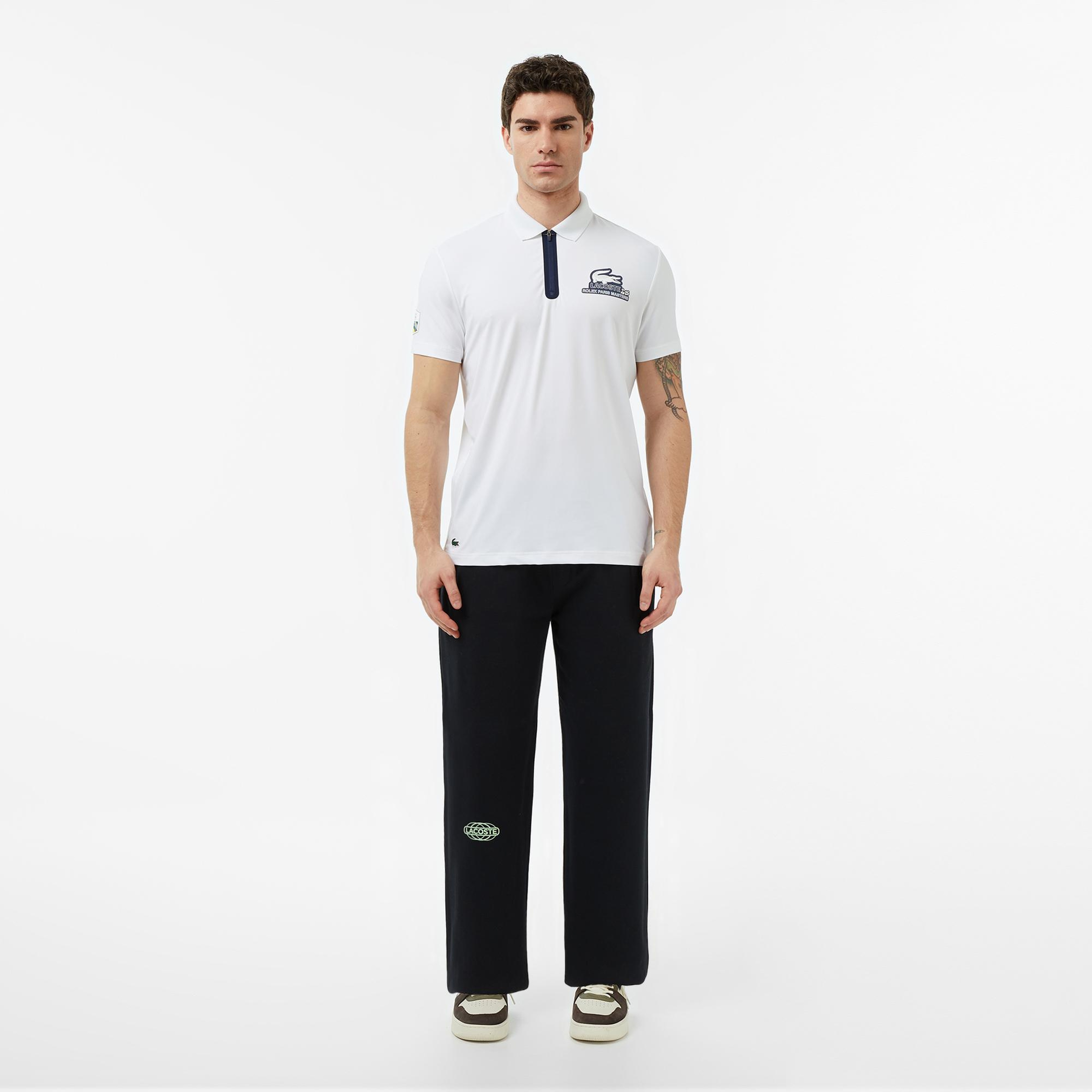 Rolex Paris Masters Erkek Regular Fit Baskılı Beyaz Polo