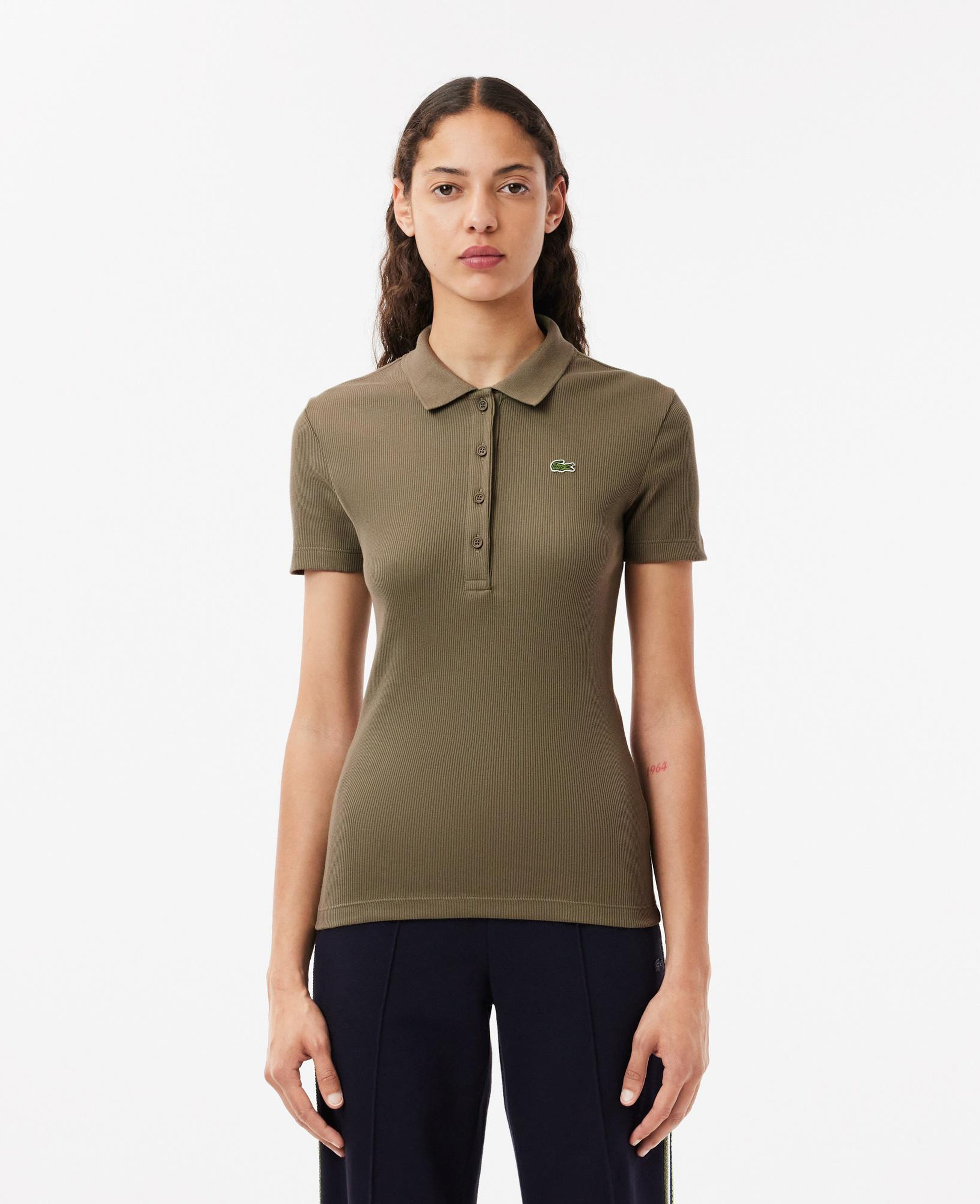 L.12.D Kadın Slim Fit Organik Pamuk Haki Polo