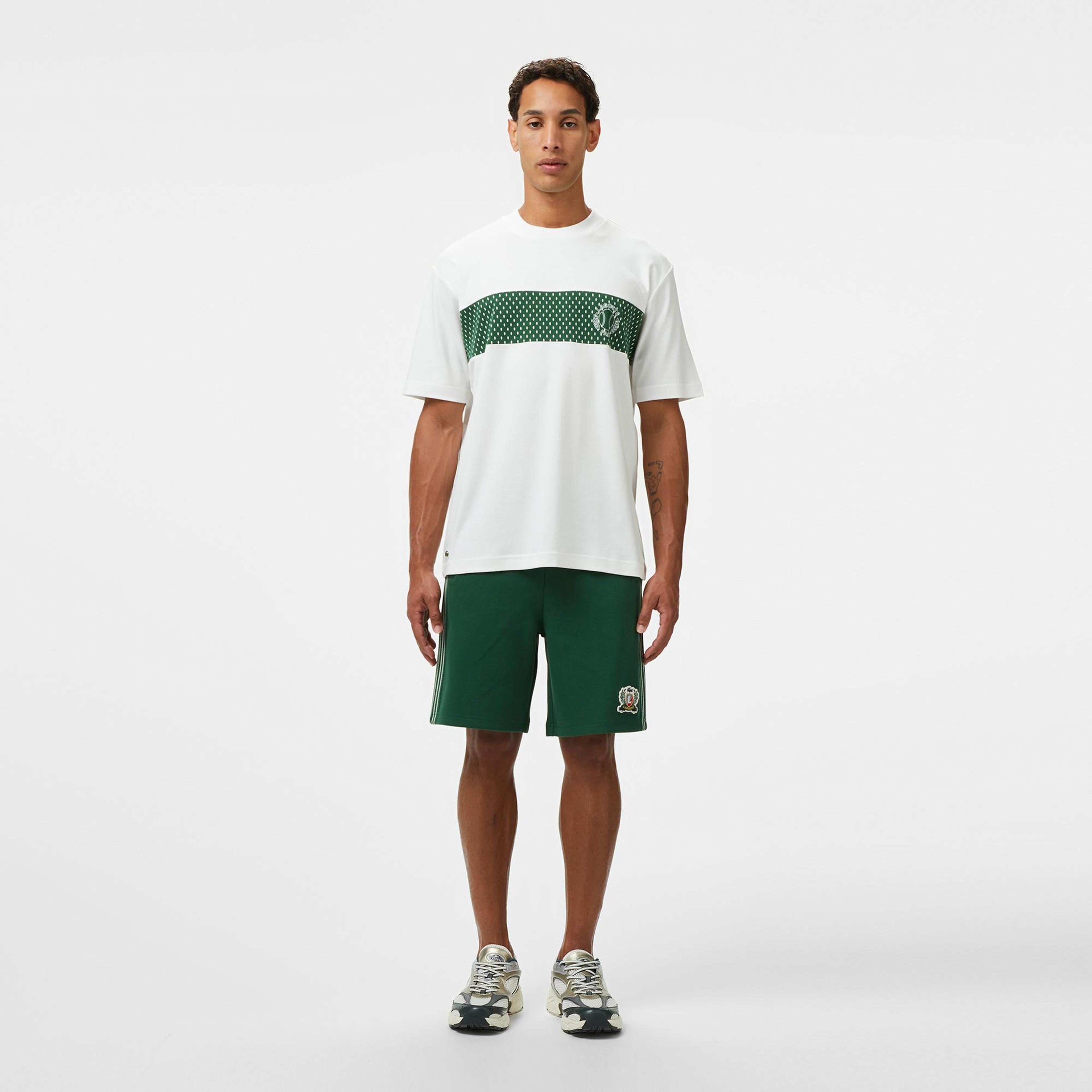 Erkek Bisiklet Yaka Baskılı Beyaz Modal Karışımlı T-Shirt