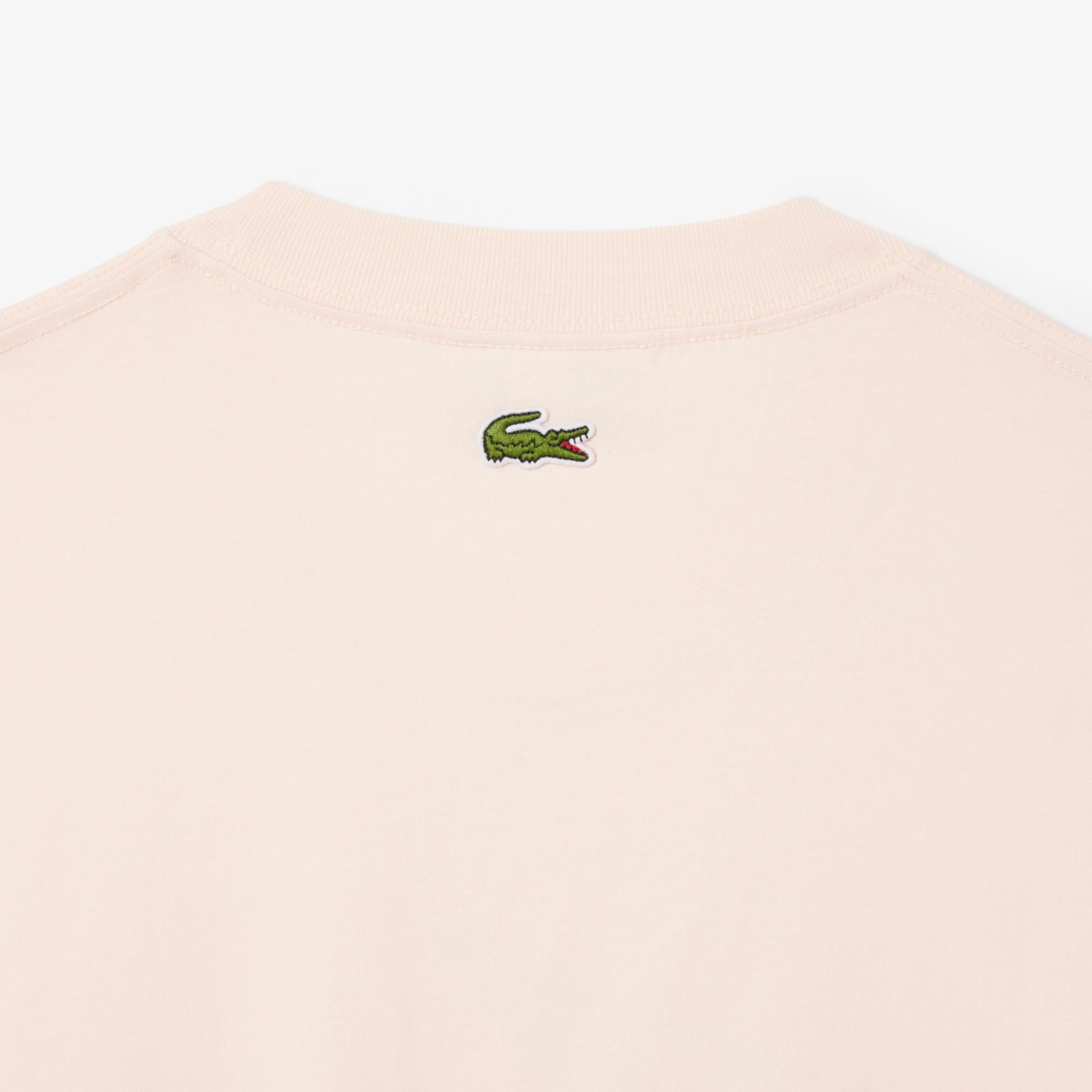 Erkek Classic Fit Bisiklet Yaka Baskılı Pembe T-Shirt
