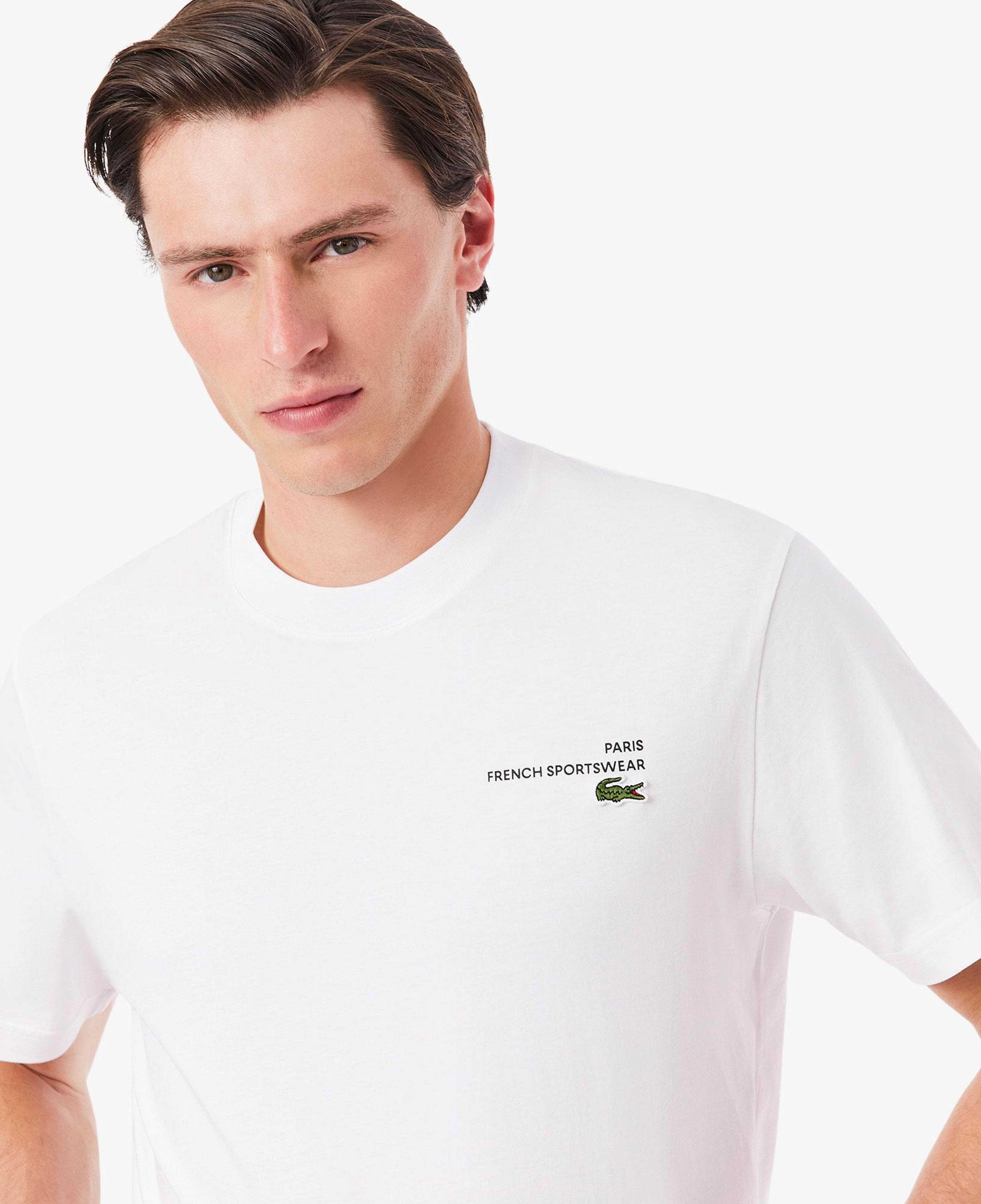 Lacoste Print Motif Erkek Beyaz T-Shirt