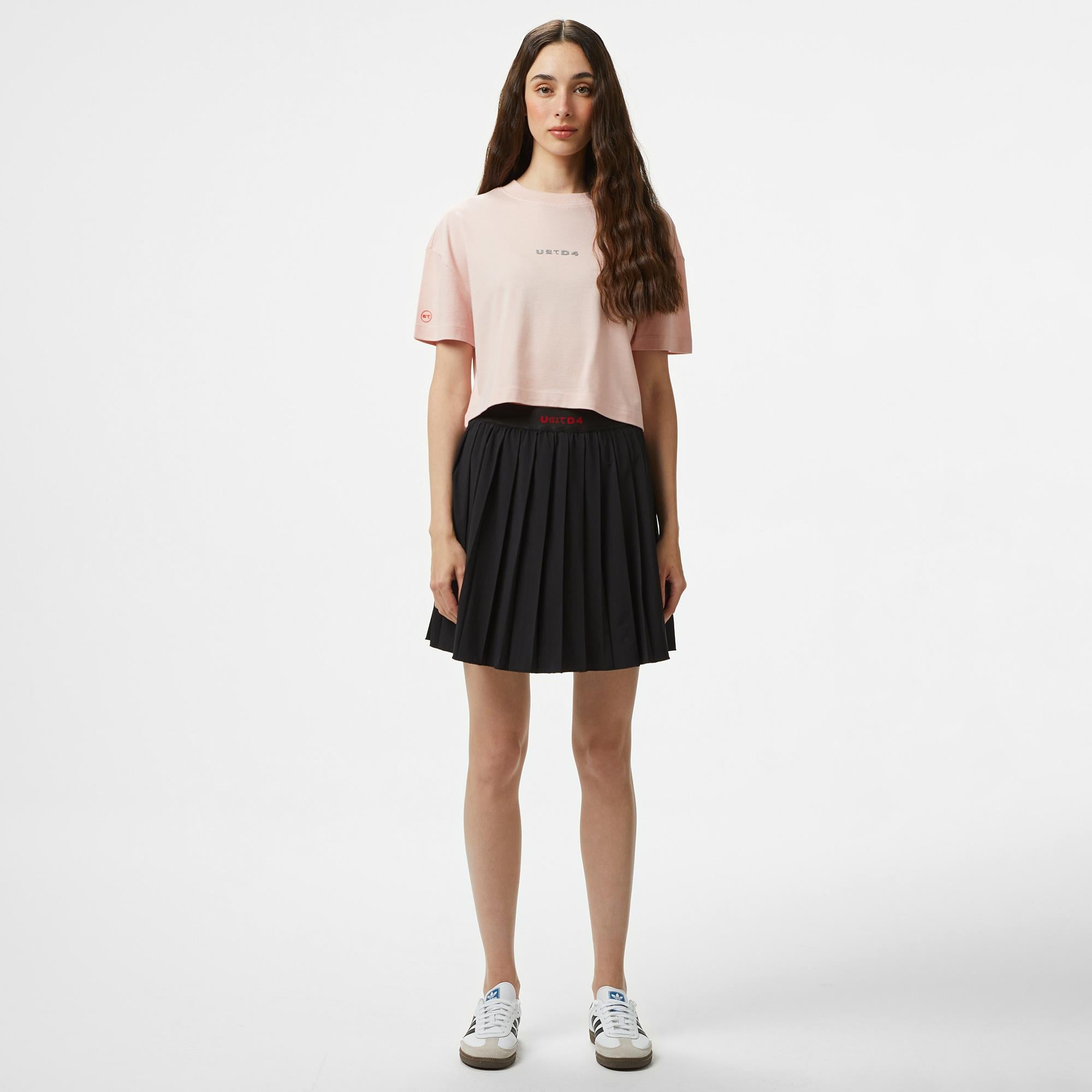 UNITED4 Comfort Kadın Pembe Crop Modal Karışımlı T-Shirt