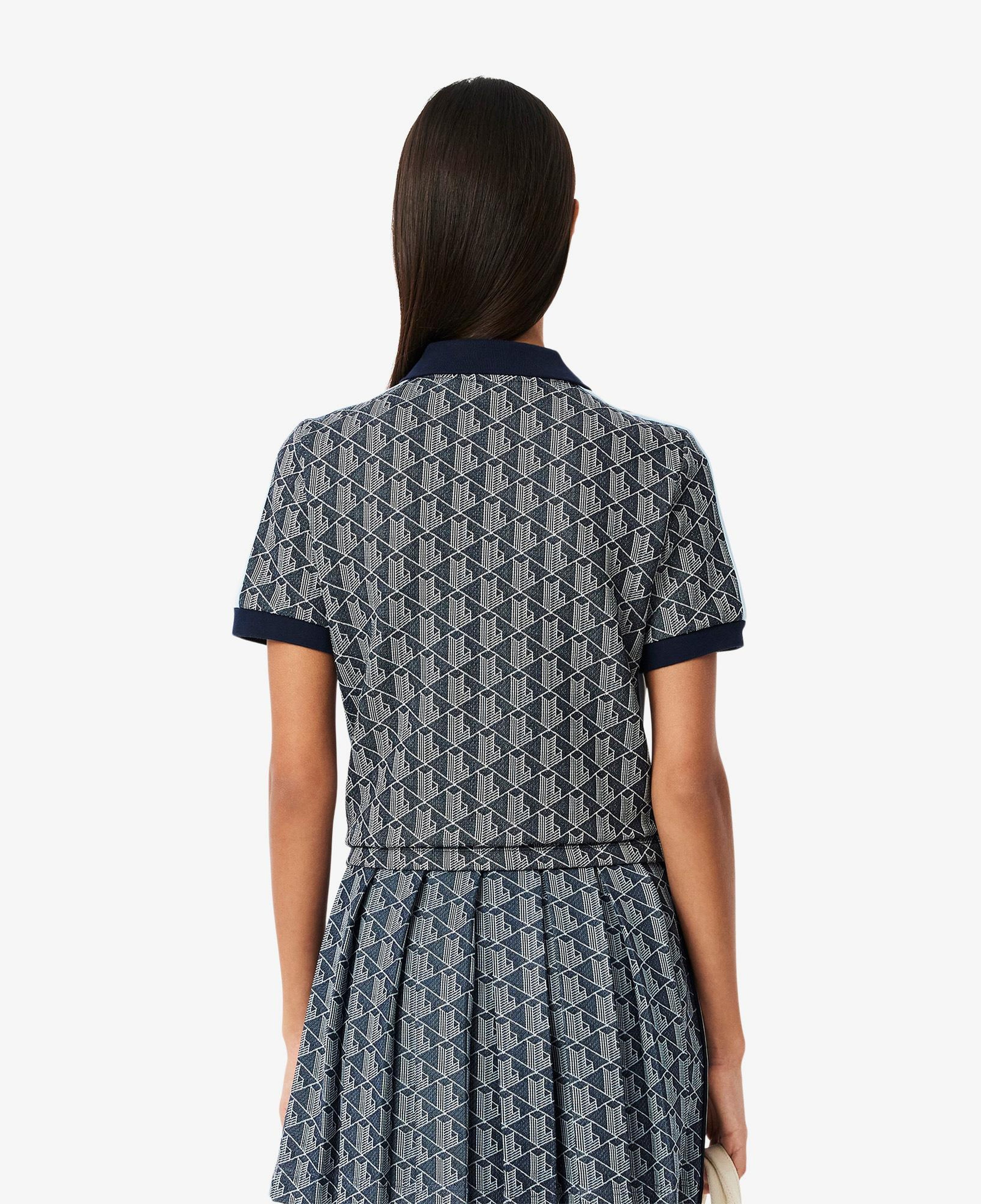Lacoste Slim Fit Monogram Kadın Siyah Polo