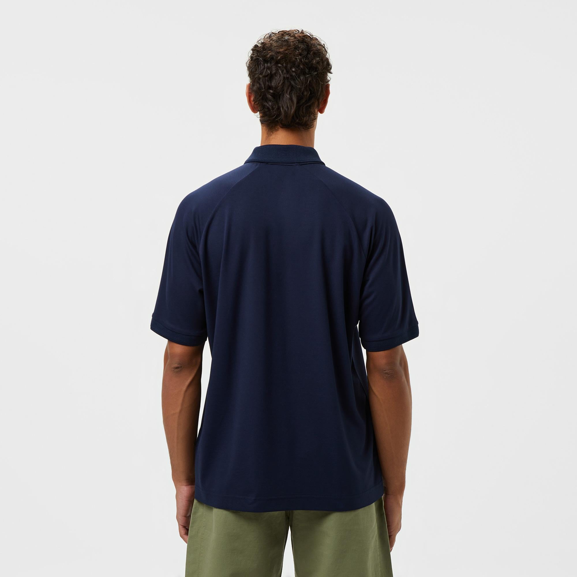 Erkek Oversize Fit Yarım Fermuarlı Lacivert Polo