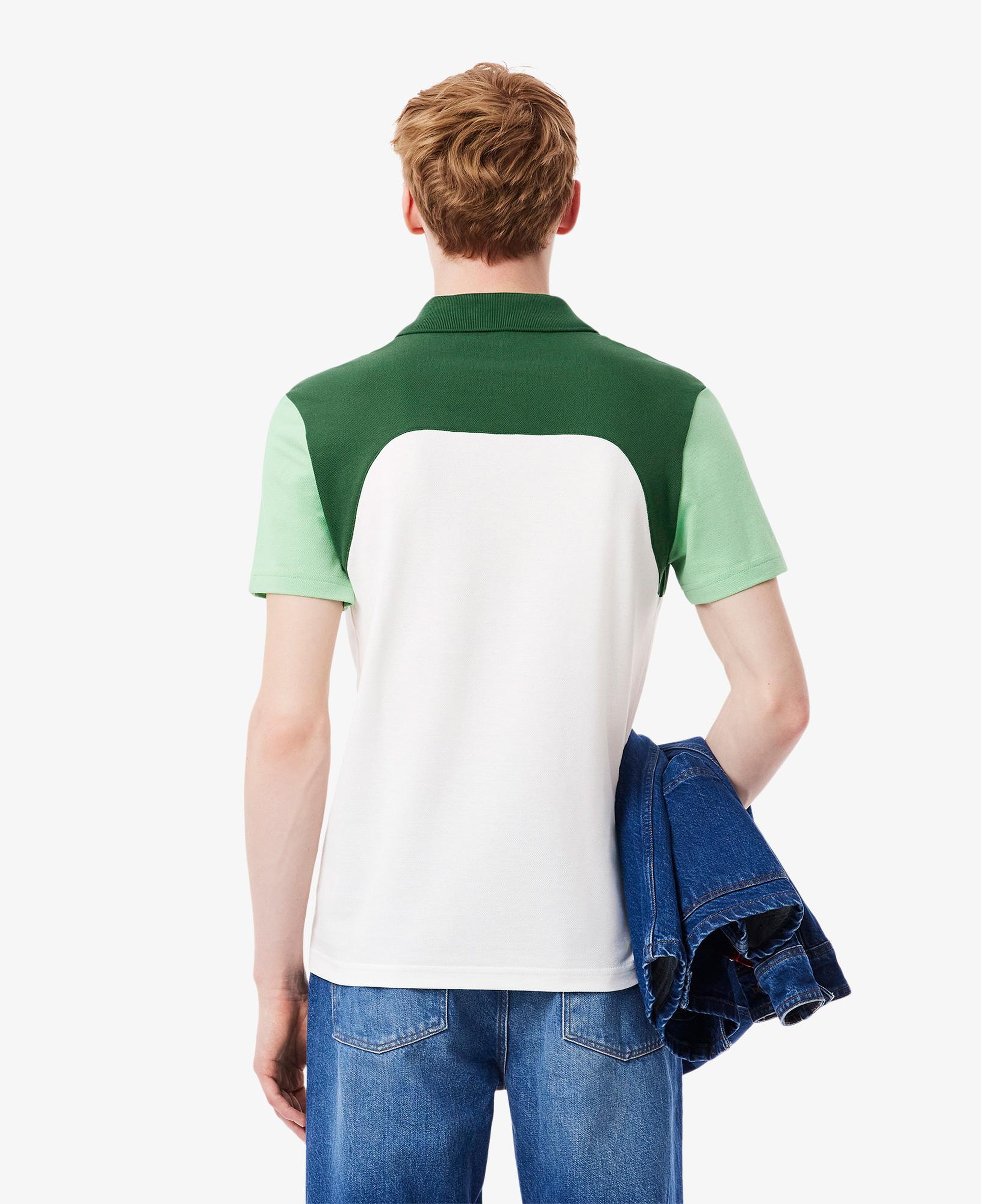 Erkek Regular Fit Renk Bloklu Beyaz Polo