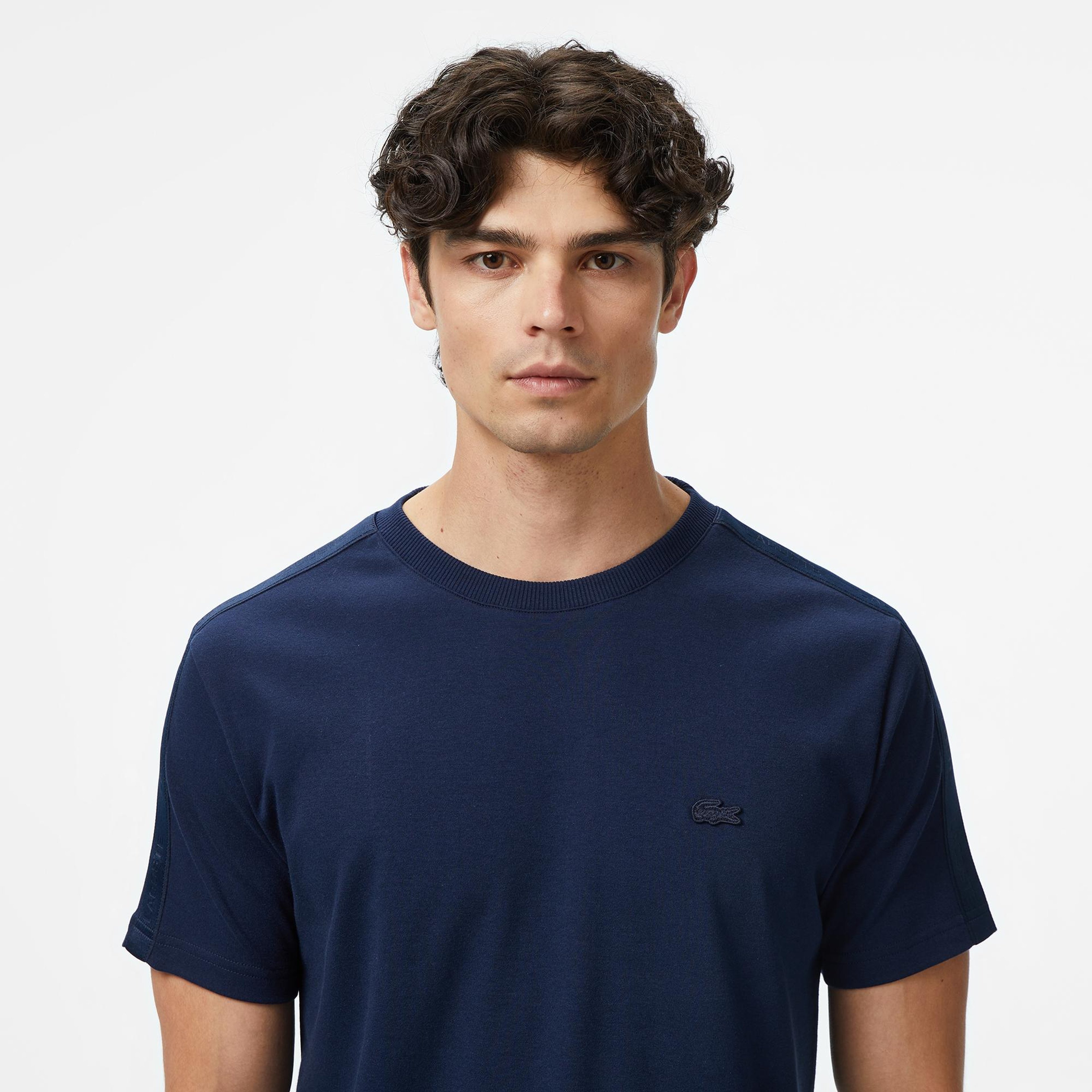Erkek Oversize Fit Bisiklet Yaka Lacivert T-Shirt