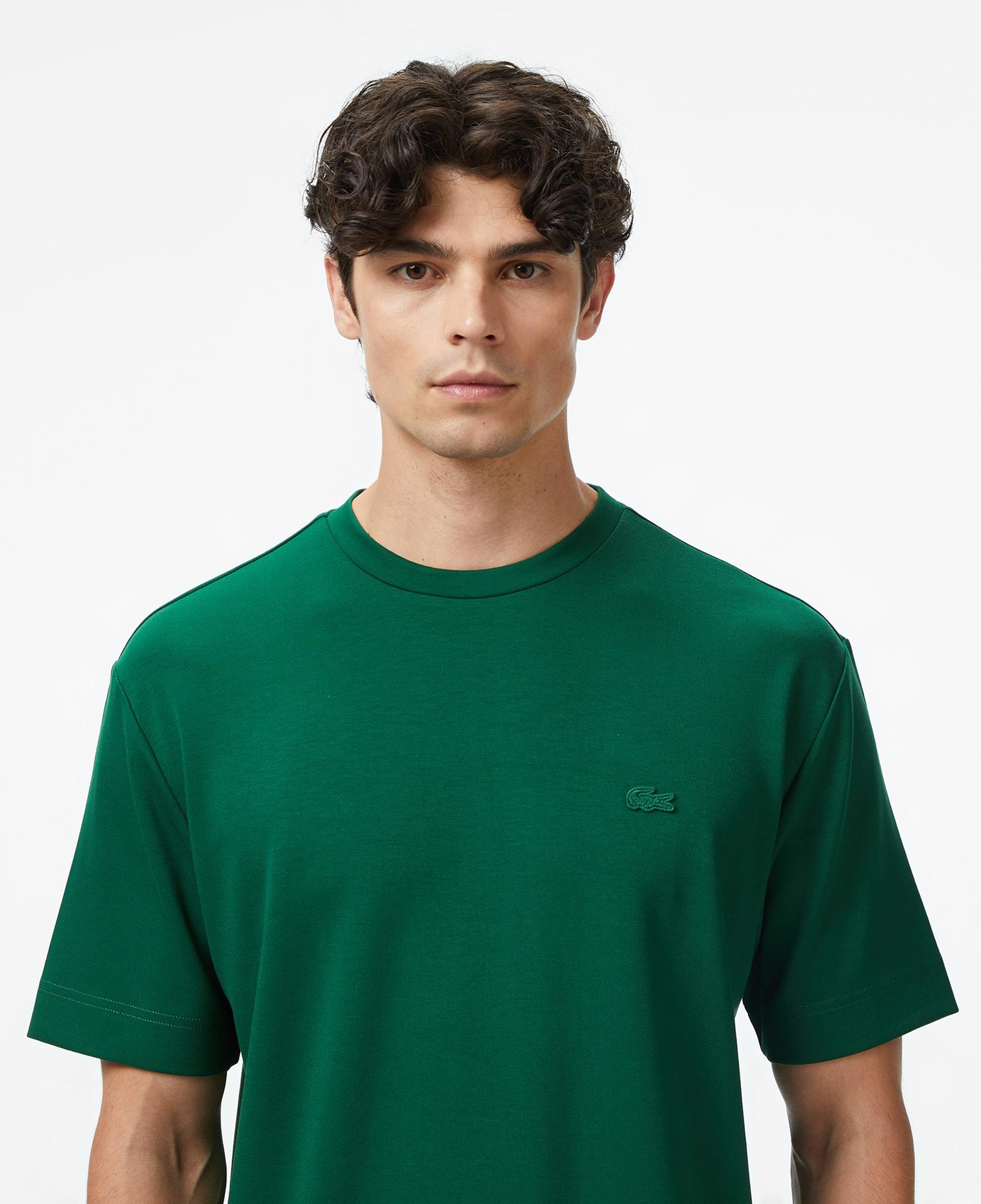 Lacoste Oversize Fit Bisiklet Yaka Erkek Yeşil T-Shirt