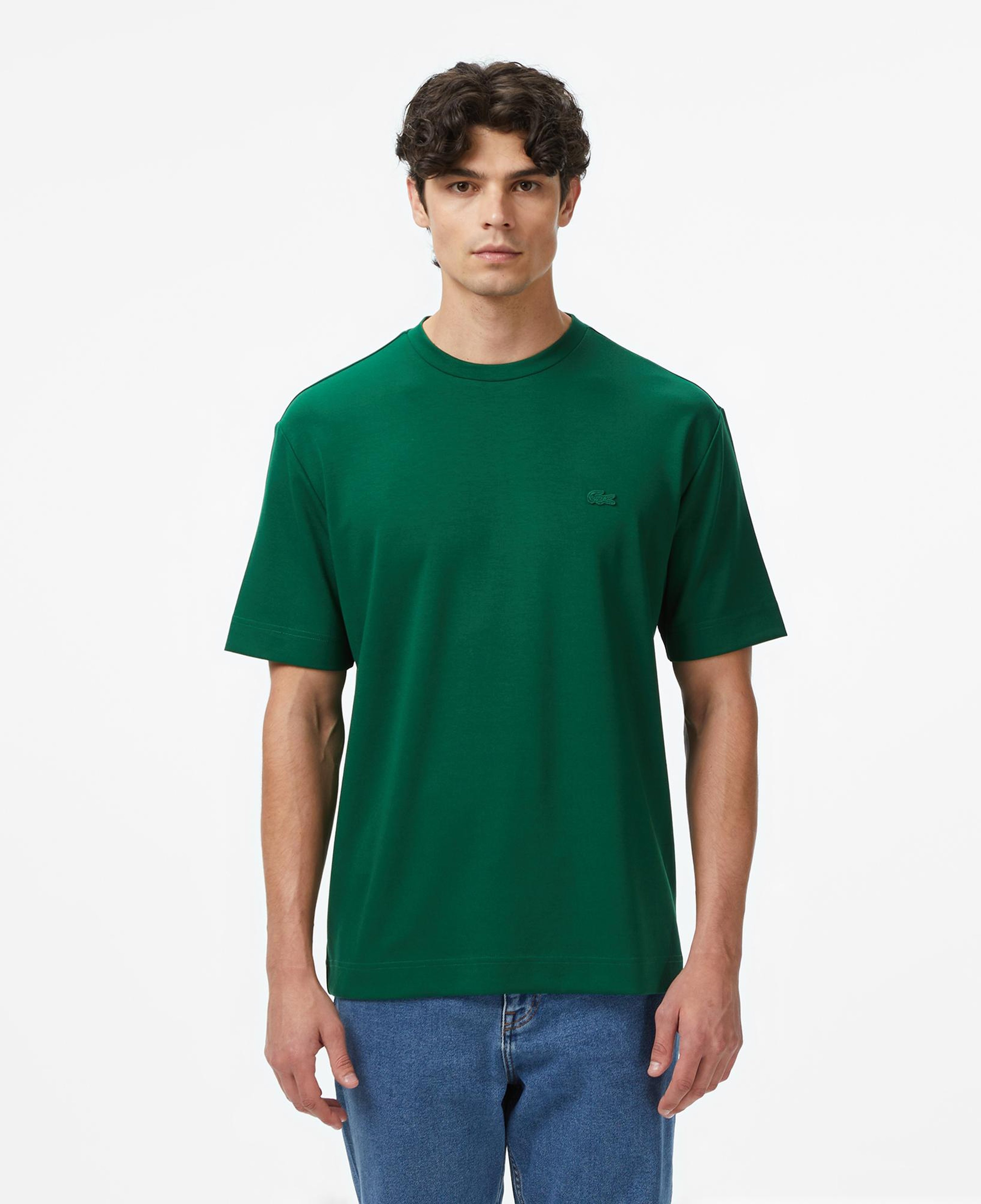 Lacoste Oversize Fit Bisiklet Yaka Erkek Yeşil T-Shirt