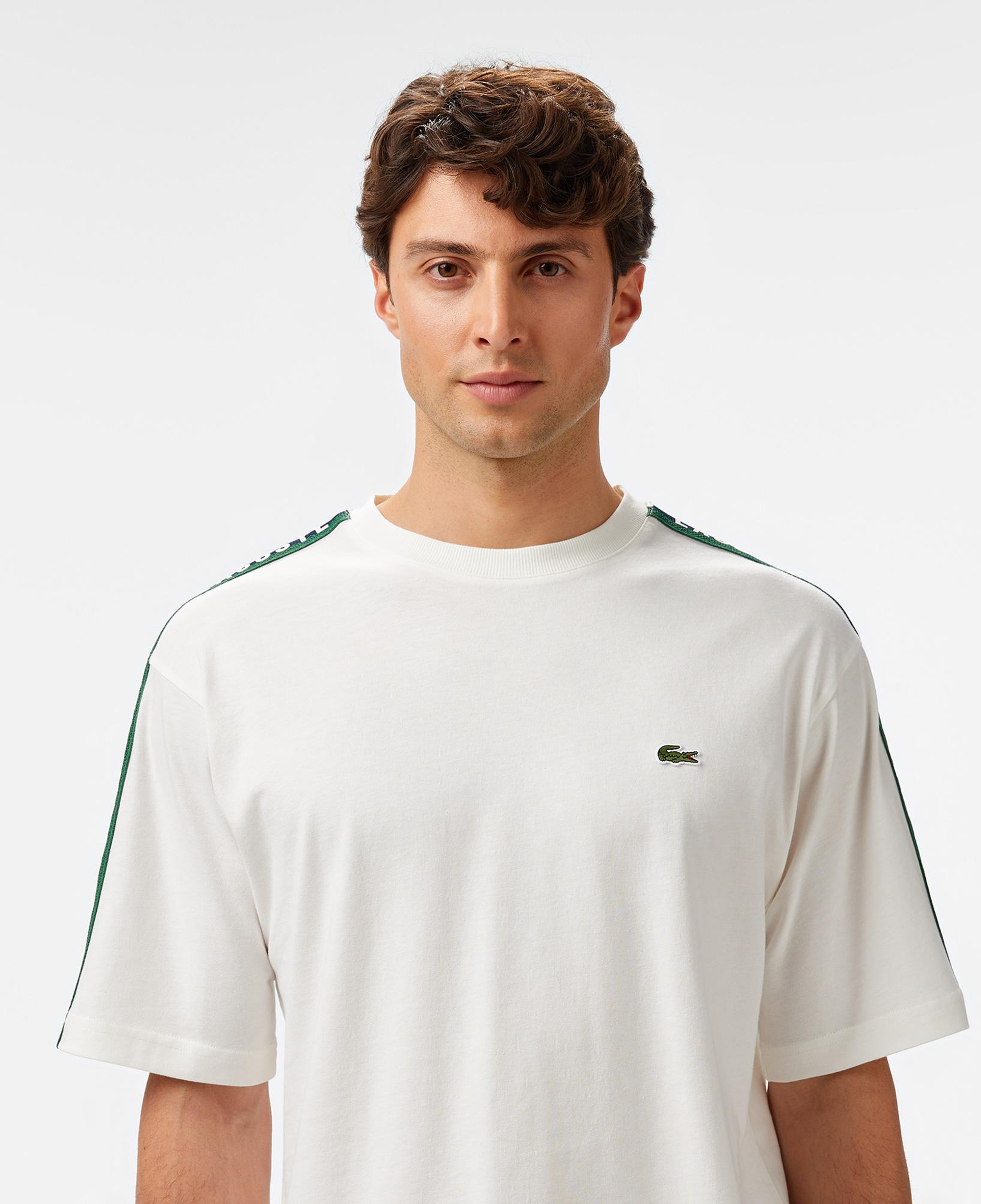 Erkek Relaxed Fit Bisiklet Yaka Baskılı Beyaz T-Shirt