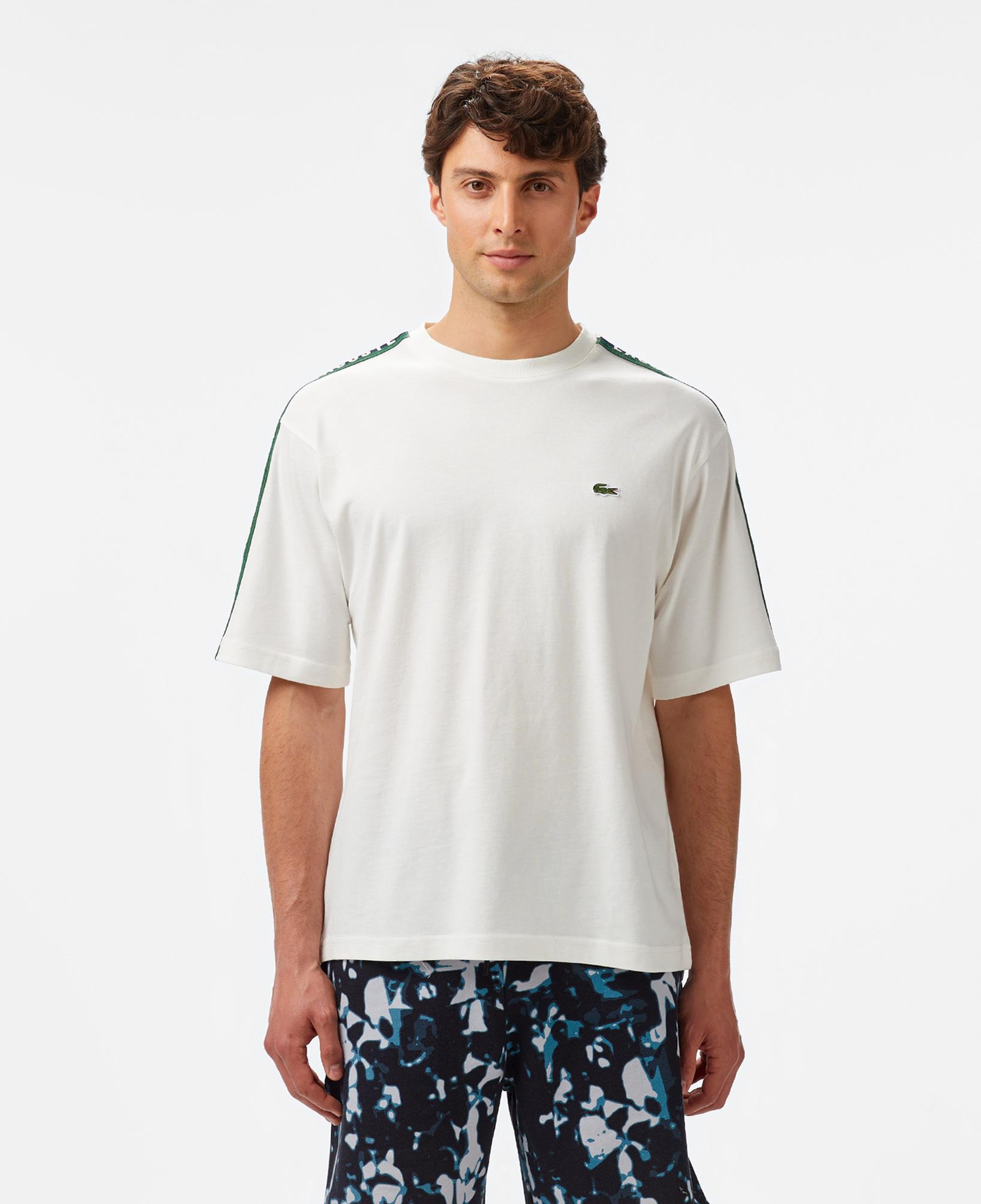 Erkek Relaxed Fit Bisiklet Yaka Baskılı Beyaz T-Shirt