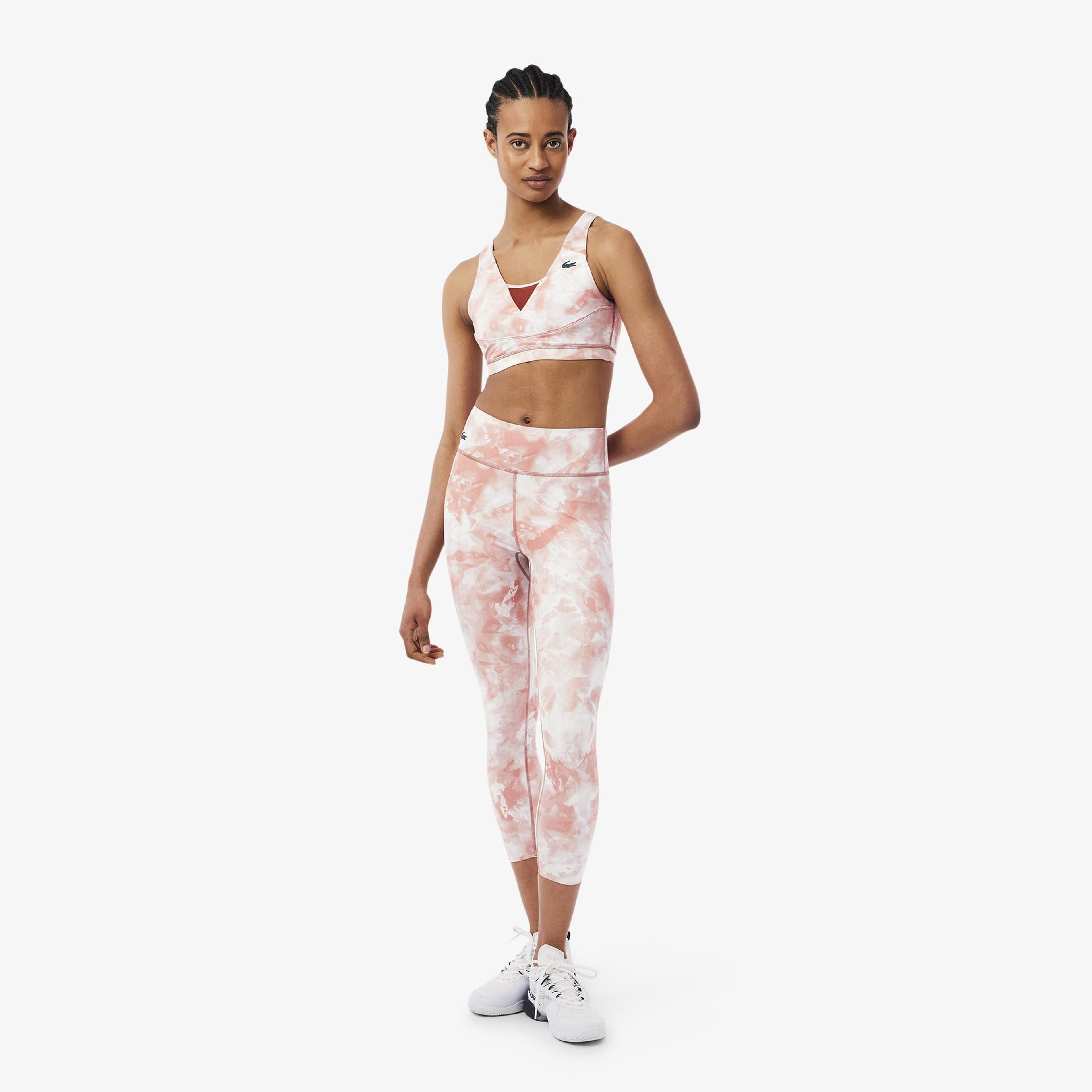 Kadın Slim Fit Desenli Pembe Tayt