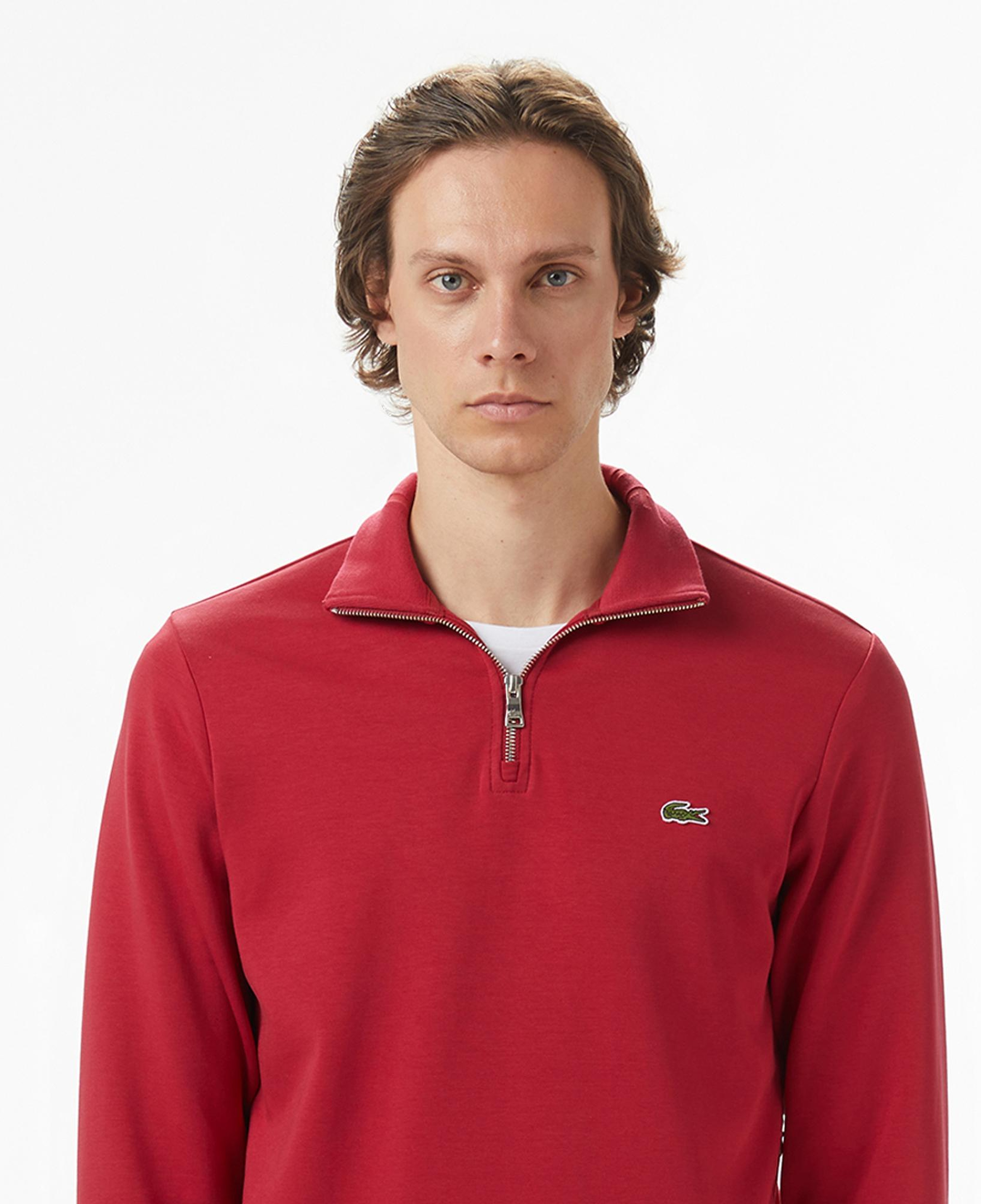 Lacoste Erkek Classic Fit Yarım Fermuarlı Bordo Sweatshirt