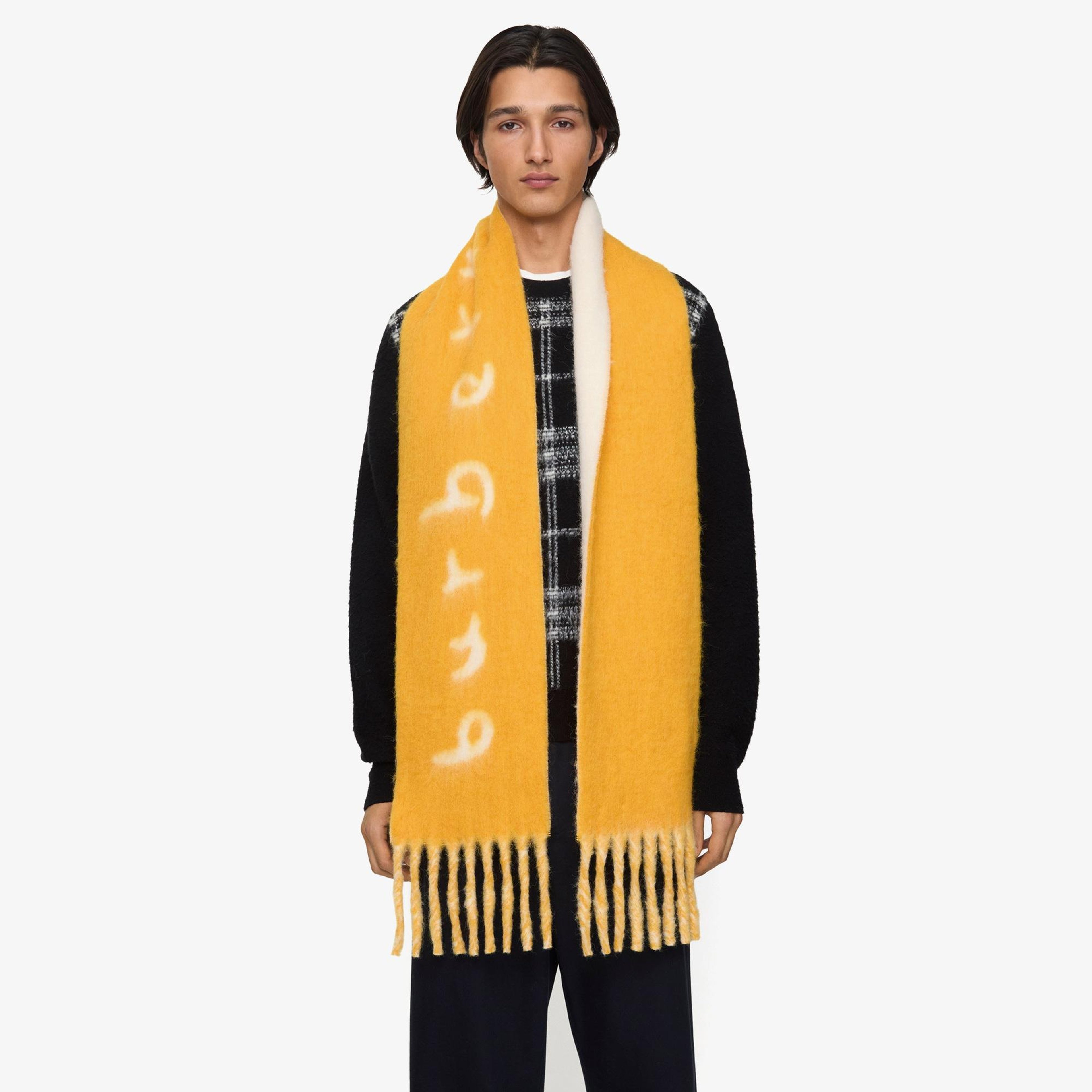 Burberry Kadın Sarı Yün Karışımlı Atkı